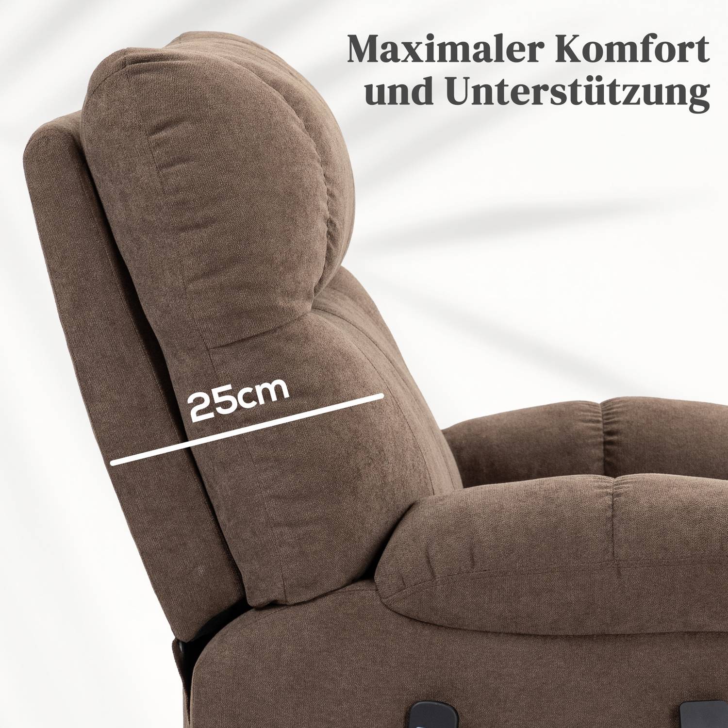 Elektrisk vilstol med värme, massage och lyfthjälp