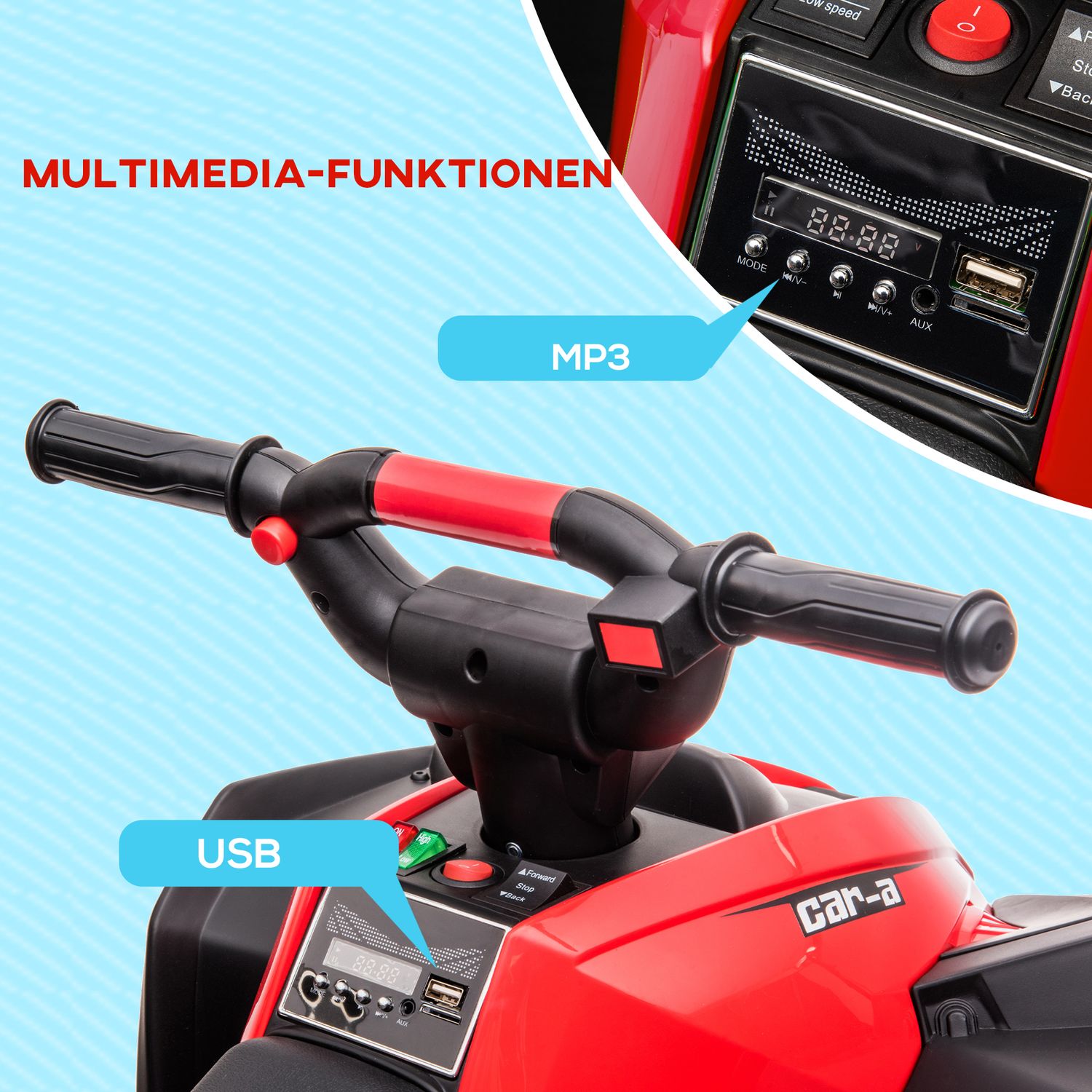 Elektrisk Quad för barn med USB, MP3 och dubbla motorer