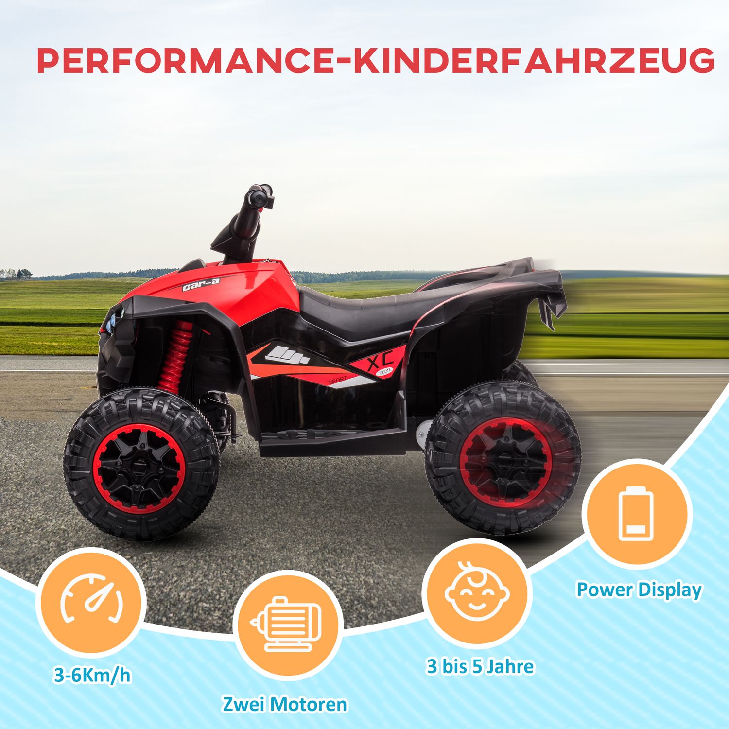Elektrisk Quad för barn med USB, MP3 och dubbla motorer