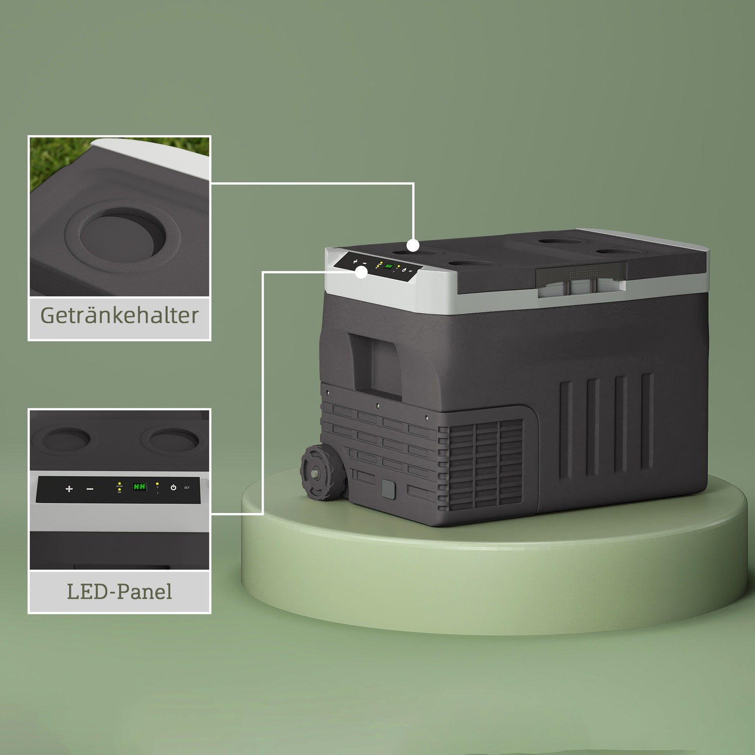 Elektrisk kylbox, 30L, LED, ECO Mode, 12/230V, Svart