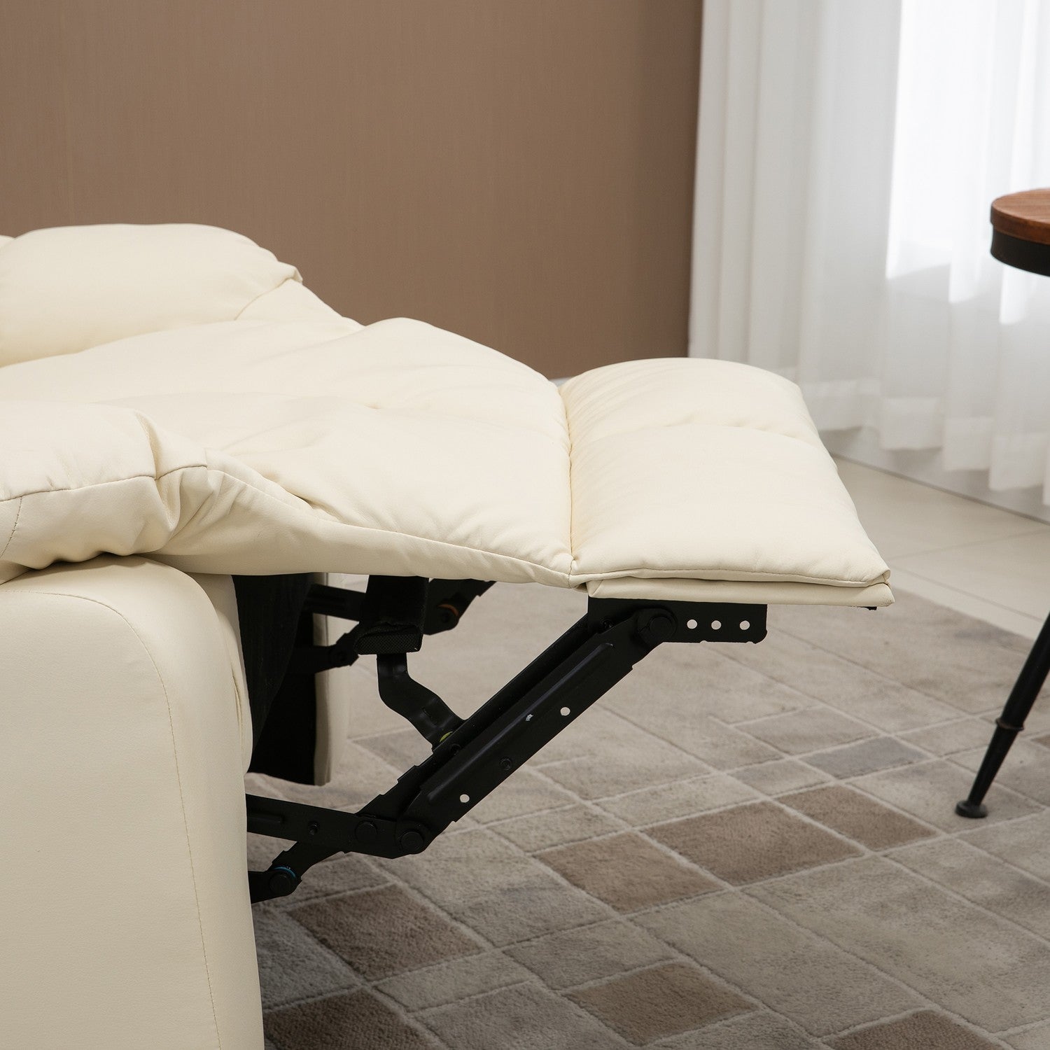 Elektrisk massagestol – konstläder, krämvit, 94x99x99 Cm