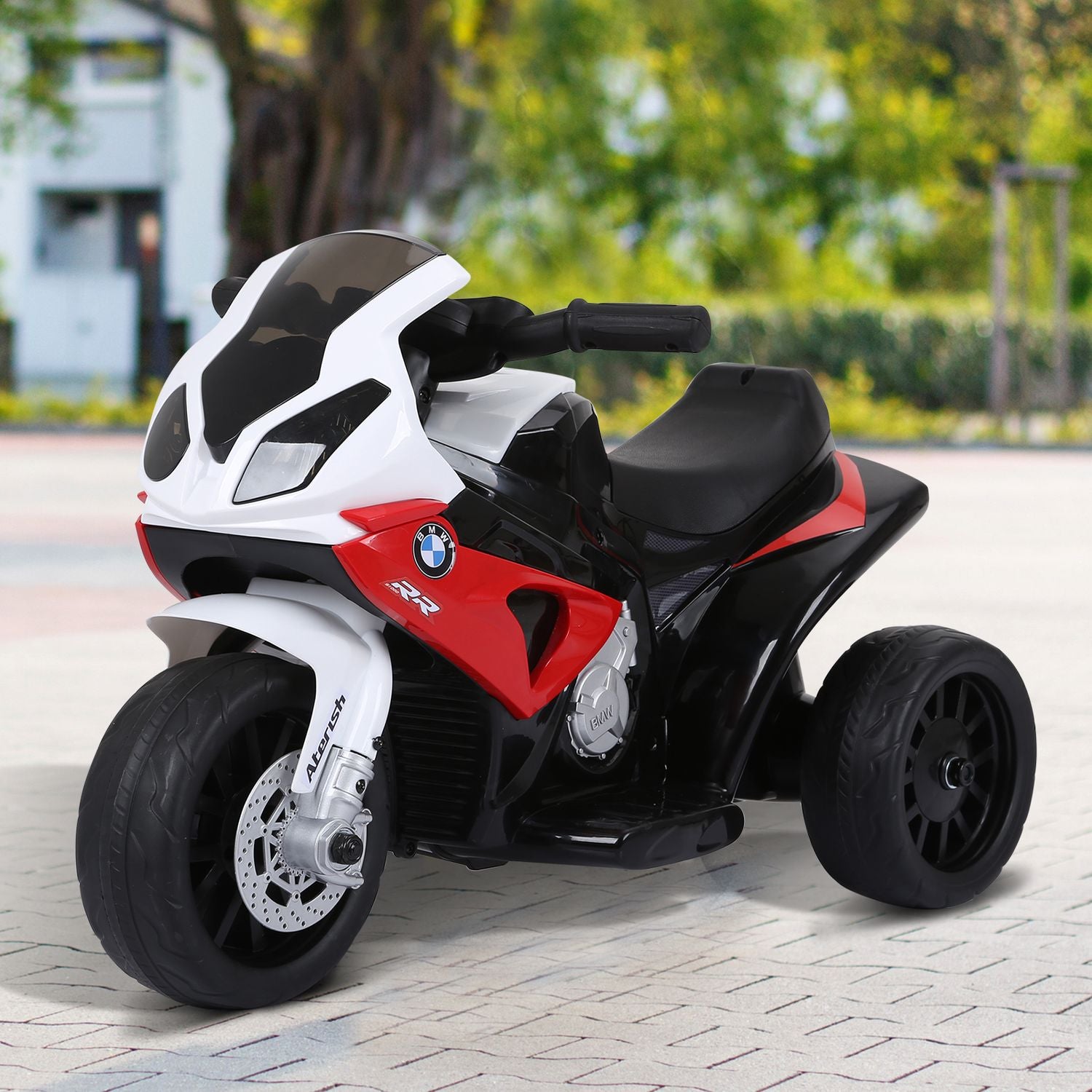 Elektrisk trehjulingsmotorcykel för barn – röd, stål, 66x37x44 cm