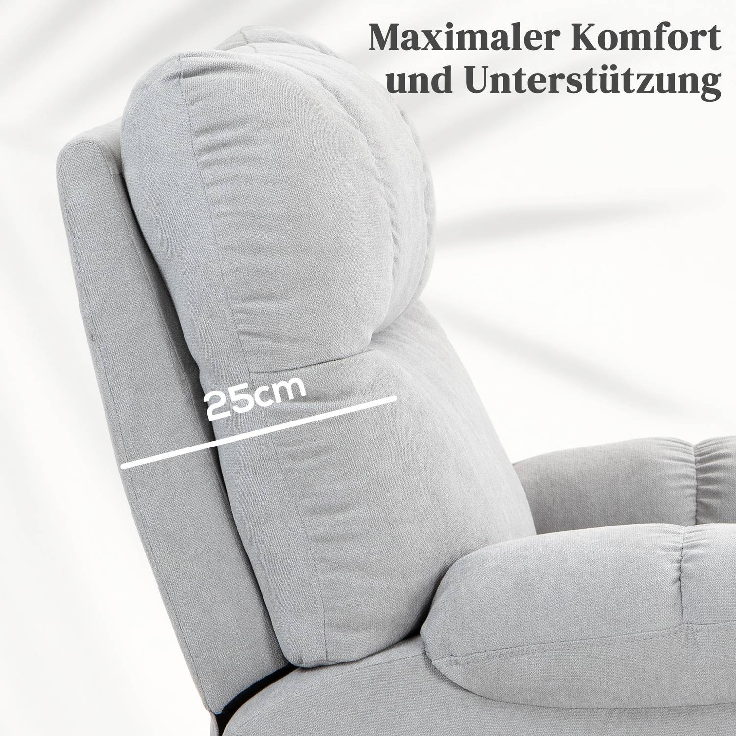 Elektrisk vilstol med stå-upp-hjälp, massage & värme