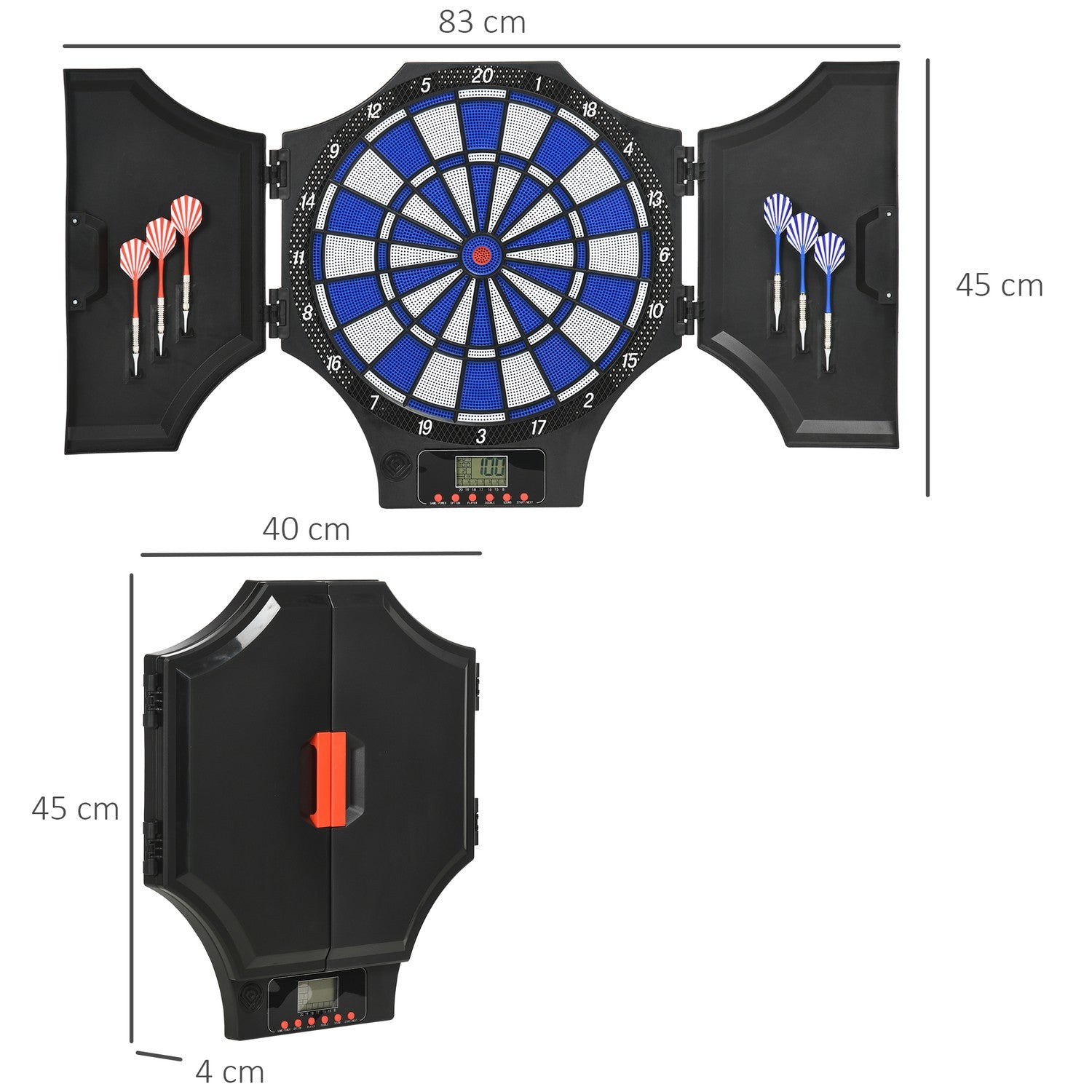 Elektronisk darttavla med 12 pilar, LCD-skärm, 8 spelare