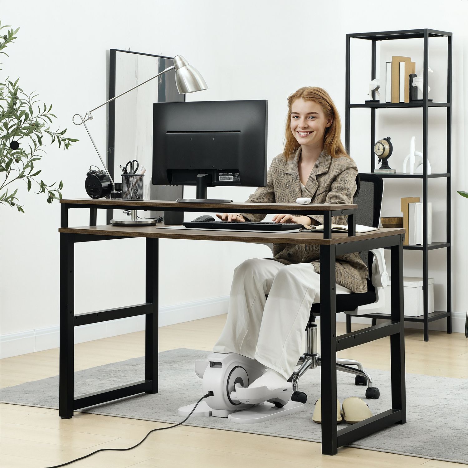 Ellipstränare under skrivbordet med 10 hastighetsnivåer och LCD