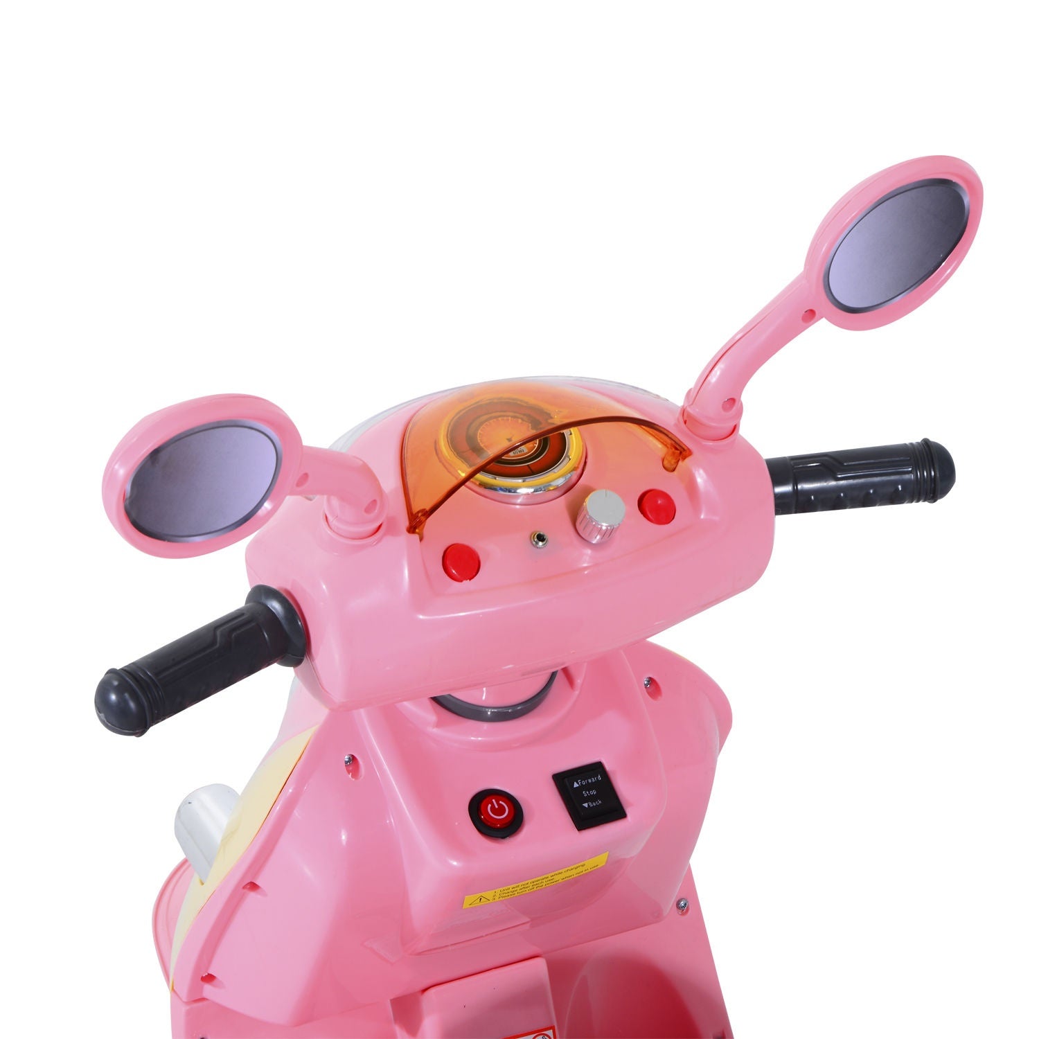 Elmotorcykel för barn – 6V, Trehjuling, Rosa/Gul