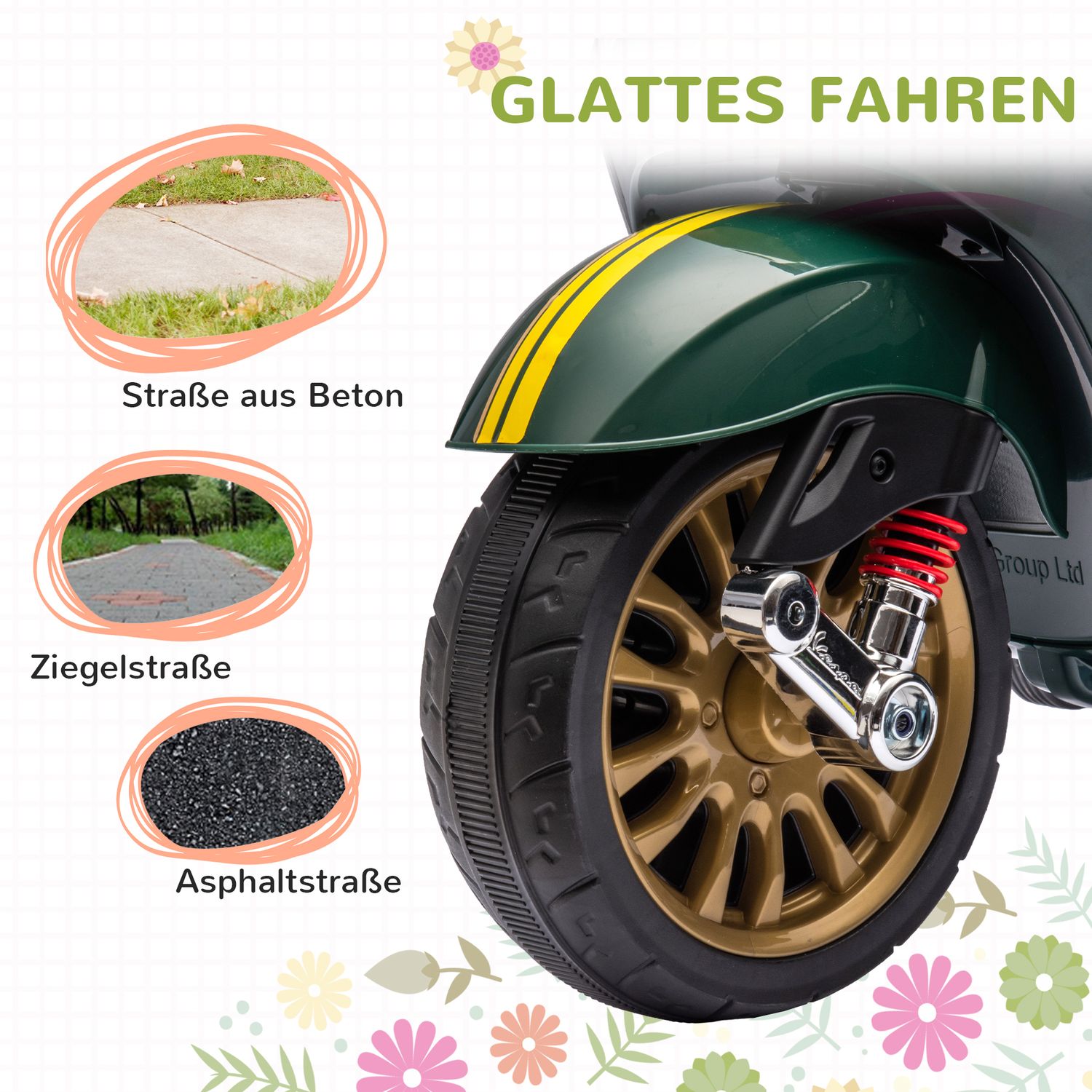 Elmotorcykel för barn med MP3, LED, 3-6 år