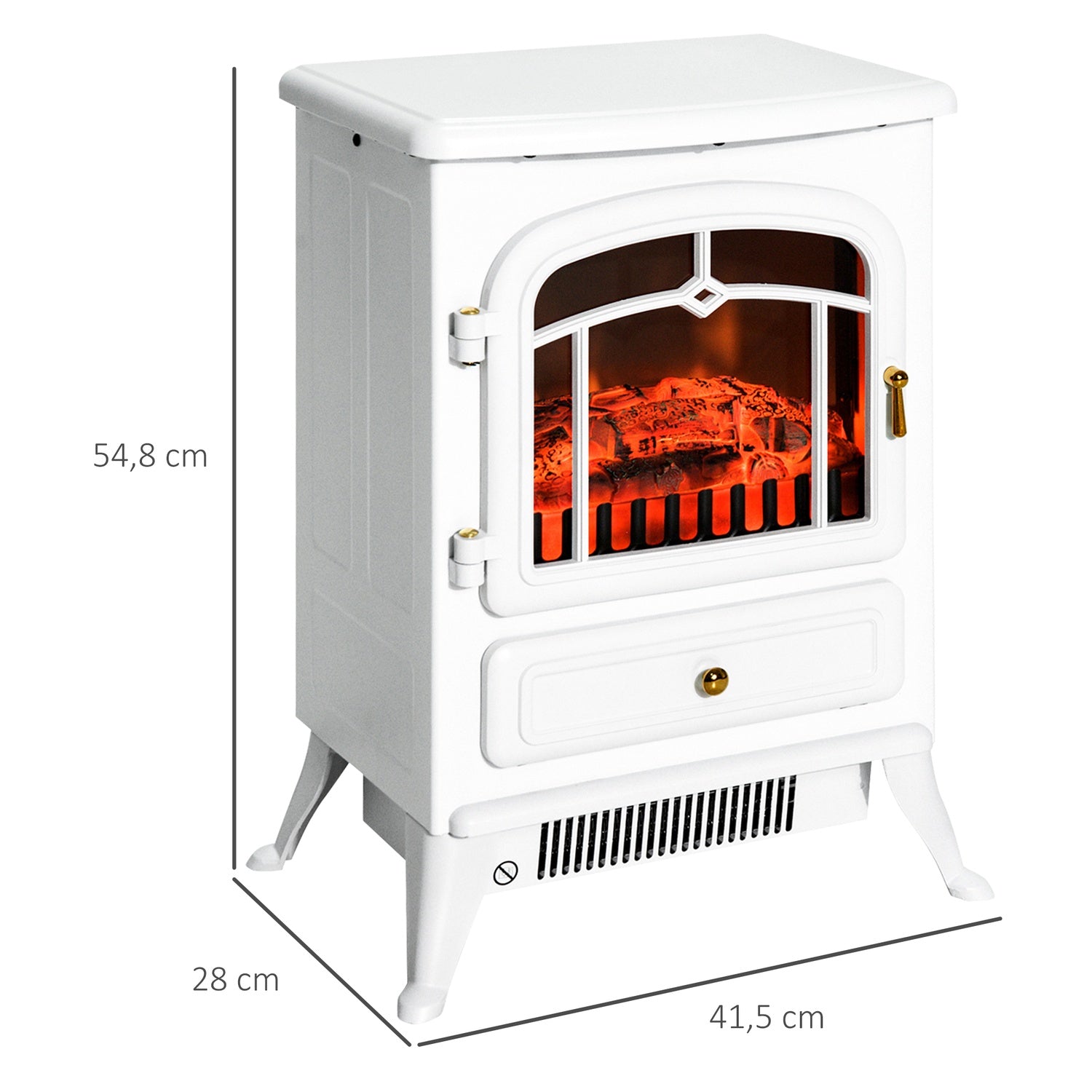 Elspis, 950/1850W, Flameffekt, Vit