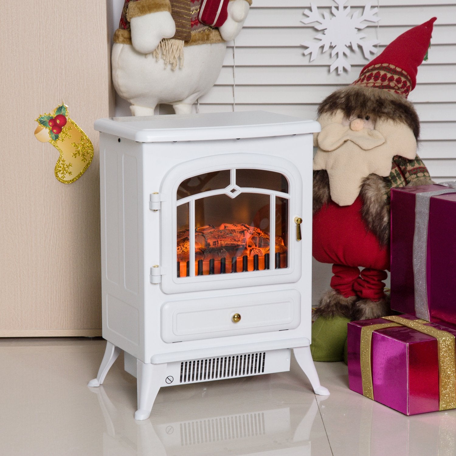 Elspis, 950/1850W, Flameffekt, Vit