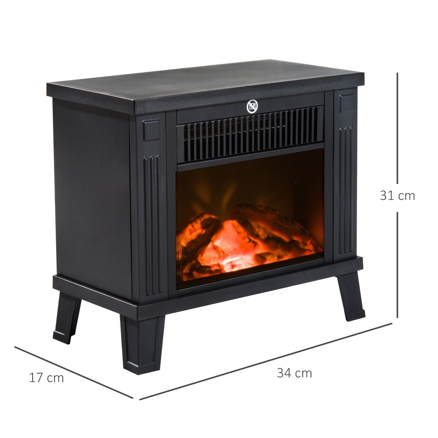 Elspis – 600/1200W, svart, 34x17x31 cm