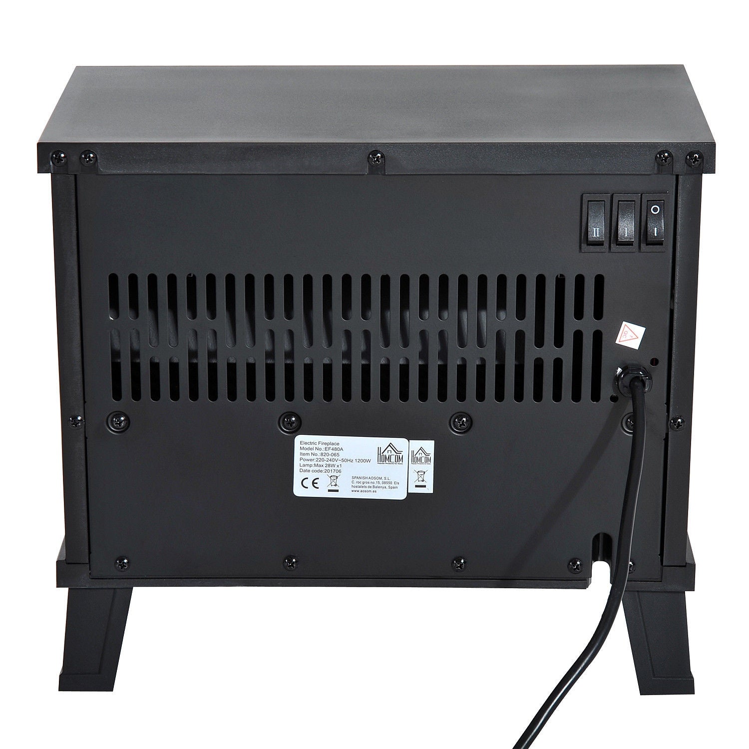 Elspis – 600/1200W, svart, 34x17x31 cm