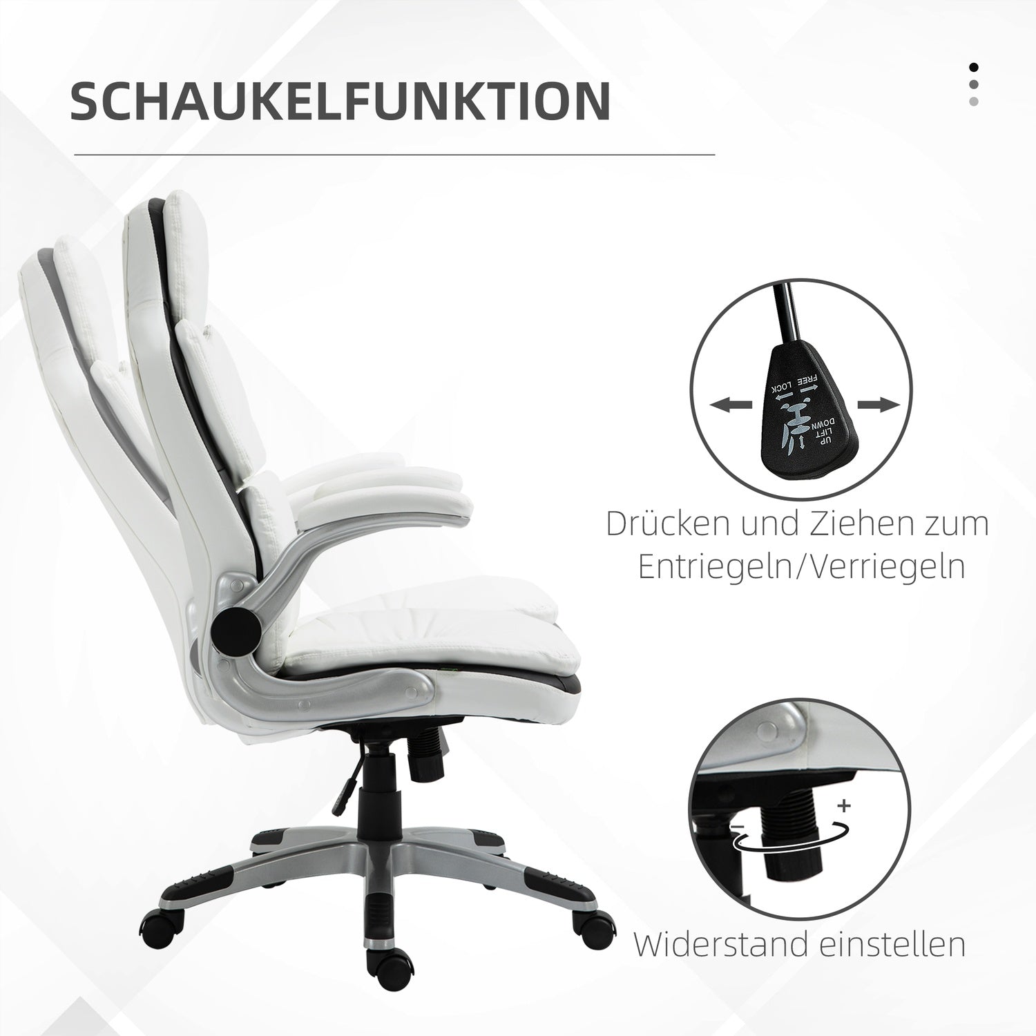 Ergonomisk kontorsstol, justerbar höjd & hopfällbara armstöd