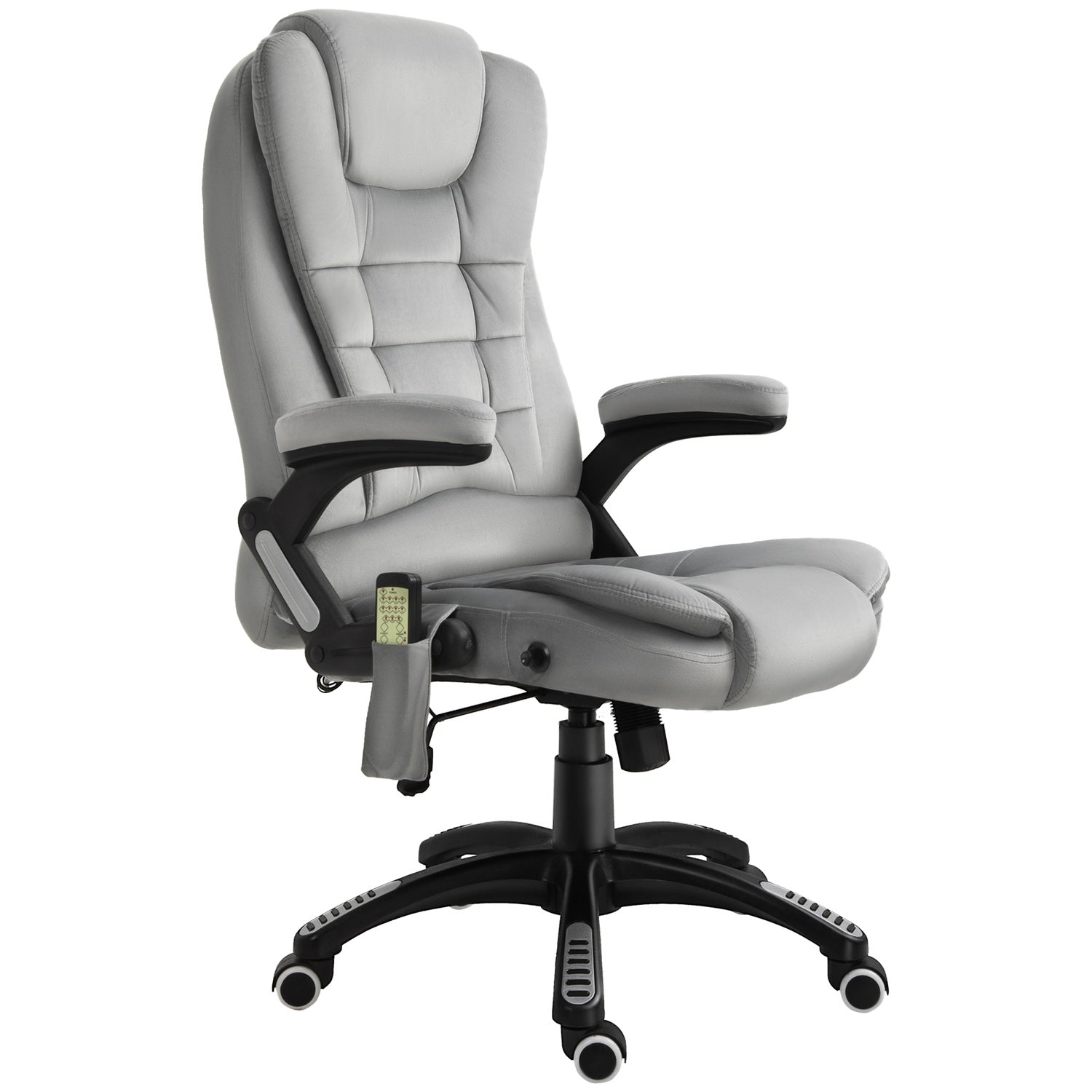 Ergonomisk grå massagestol – höjdjusterbar kontor/spel