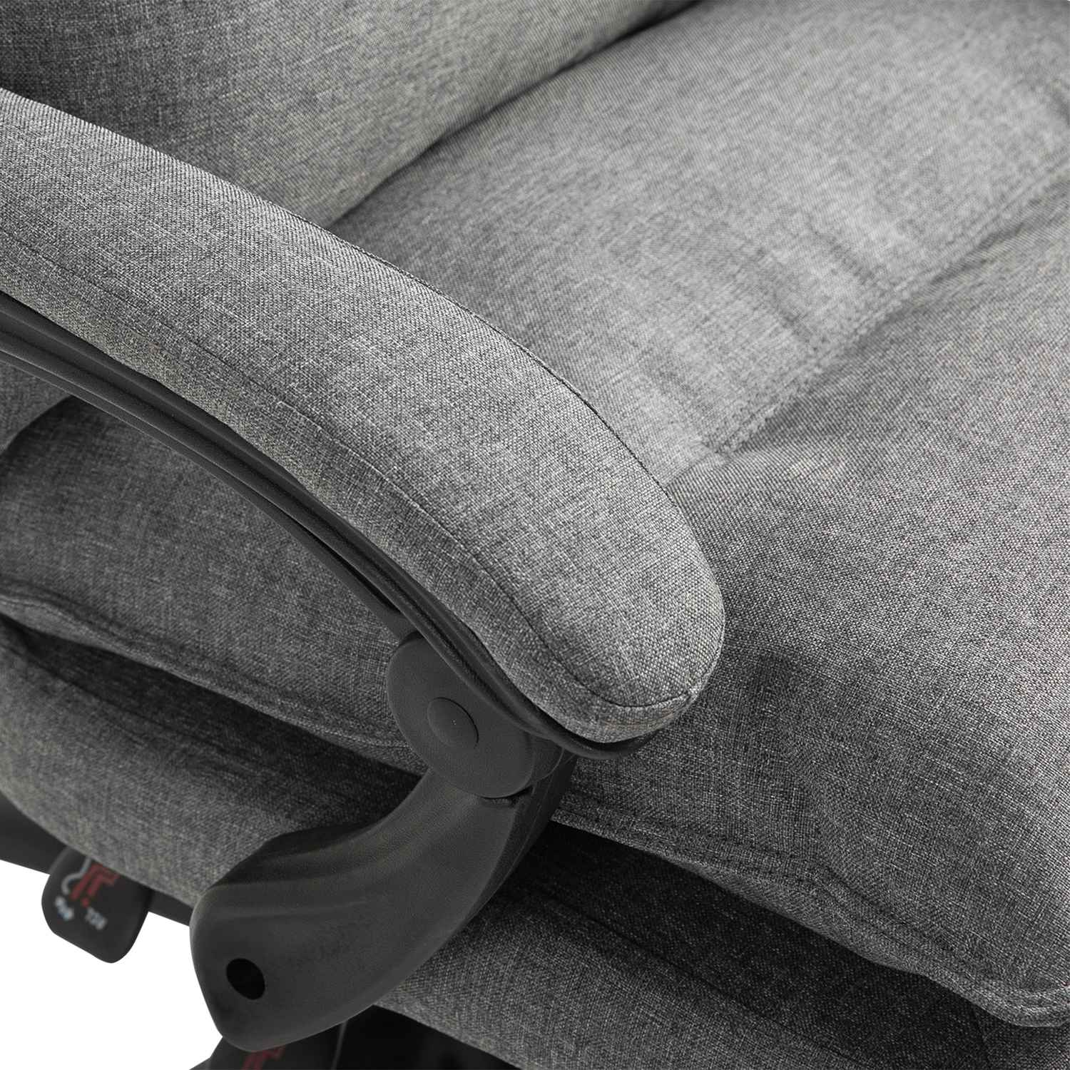 Ergonomisk grå svängbar spelstol, höjdjusterbar, nylon