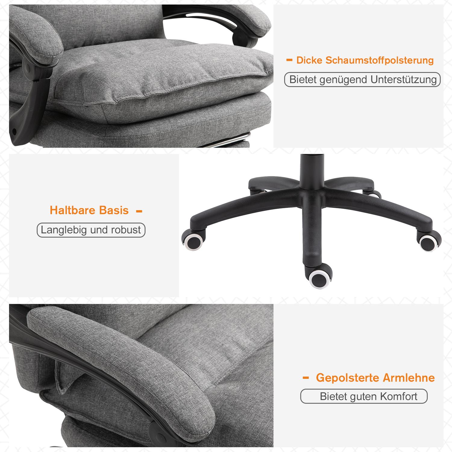 Ergonomisk grå svängbar spelstol, höjdjusterbar, nylon