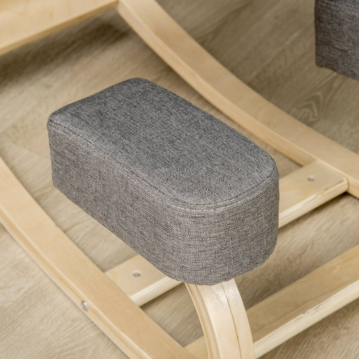 Ergonomisk knästol, björkträ, 120 kg kapacitet, grå