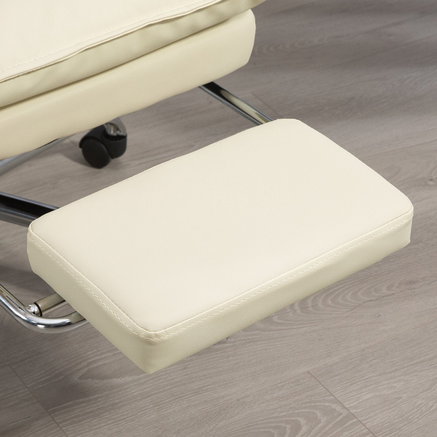Ergonomisk kontorsstol, höjdjusterbar, 155° lutning, beige