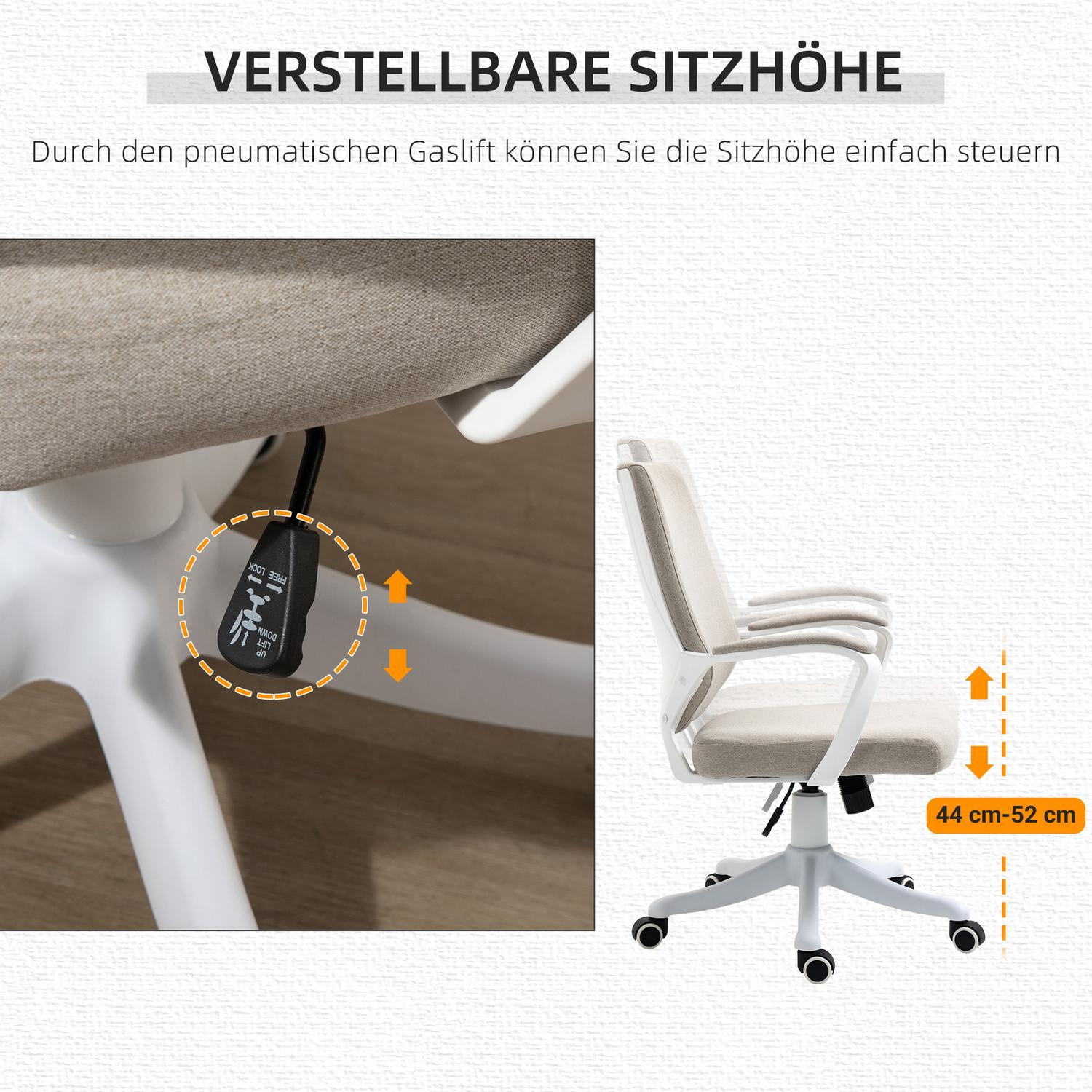 Ergonomisk kontorsstol – justerbar, vadderad, vridbar