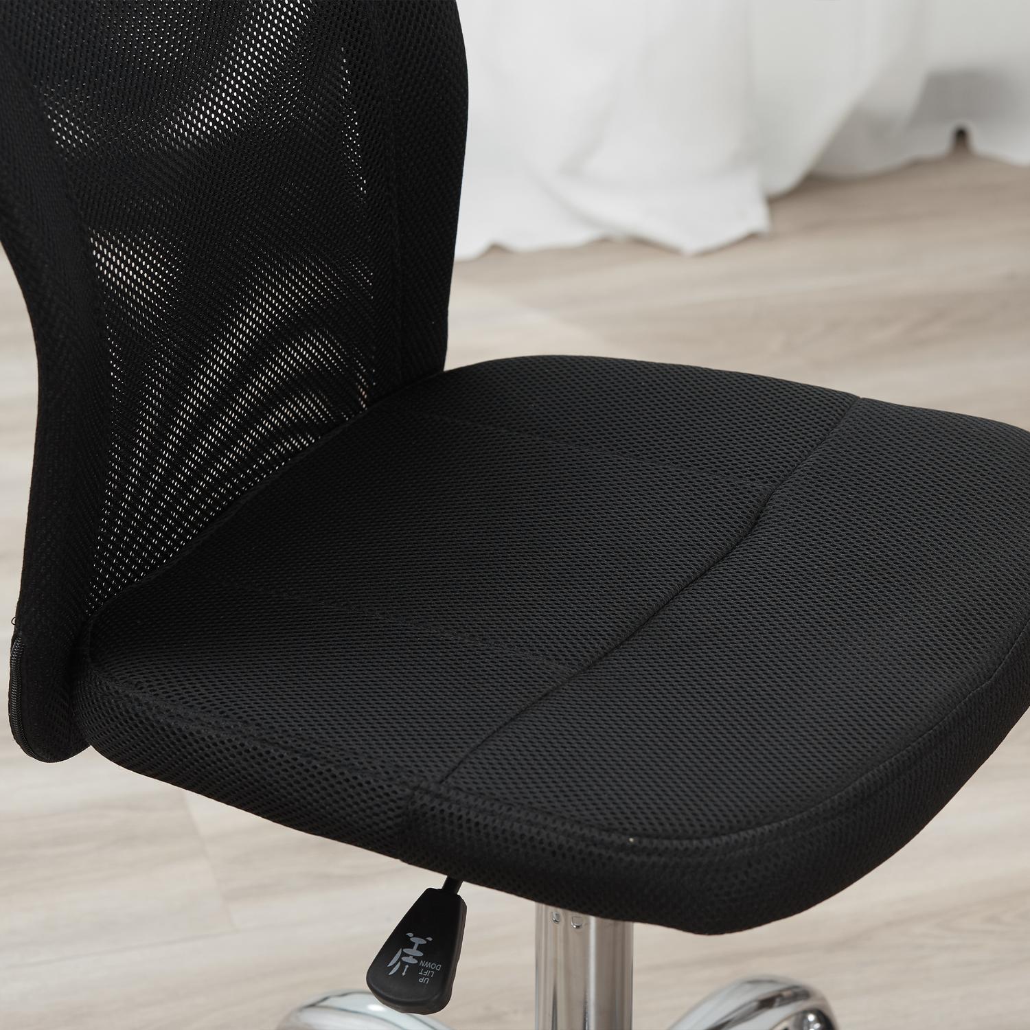 Ergonomisk kontorsstol, justerbar, ventilerande rygg, svart