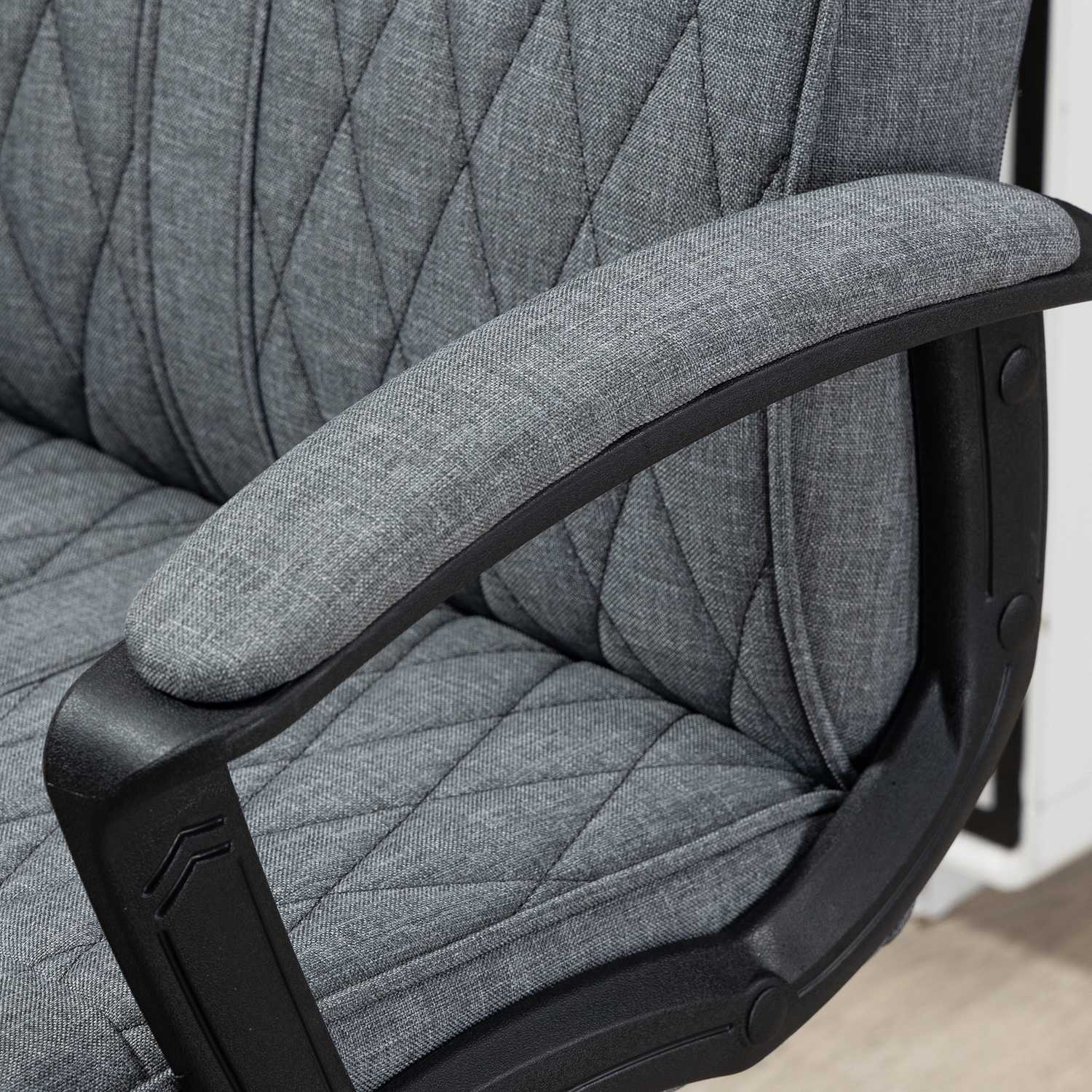 Ergonomisk kontorsstol, justerbar vridbar, mörkgrå