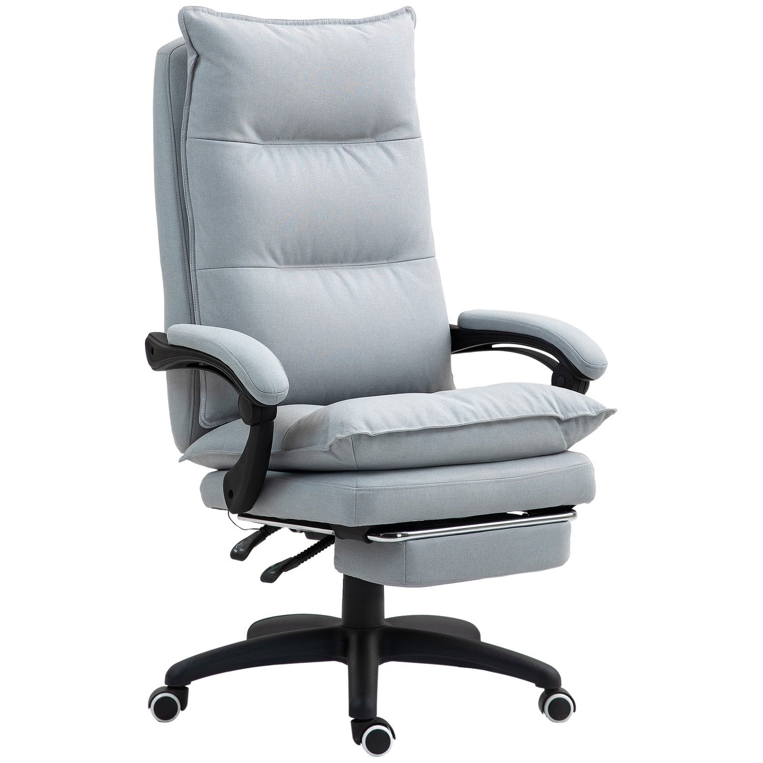 Ergonomisk kontorsstol med massage och lutning, ljusgrå
