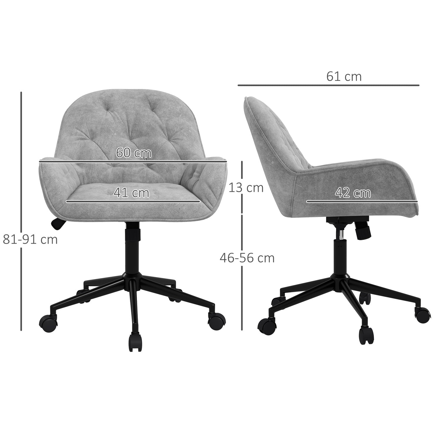 Ergonomisk kontorsstol med rocker, sammetslook, justerbar