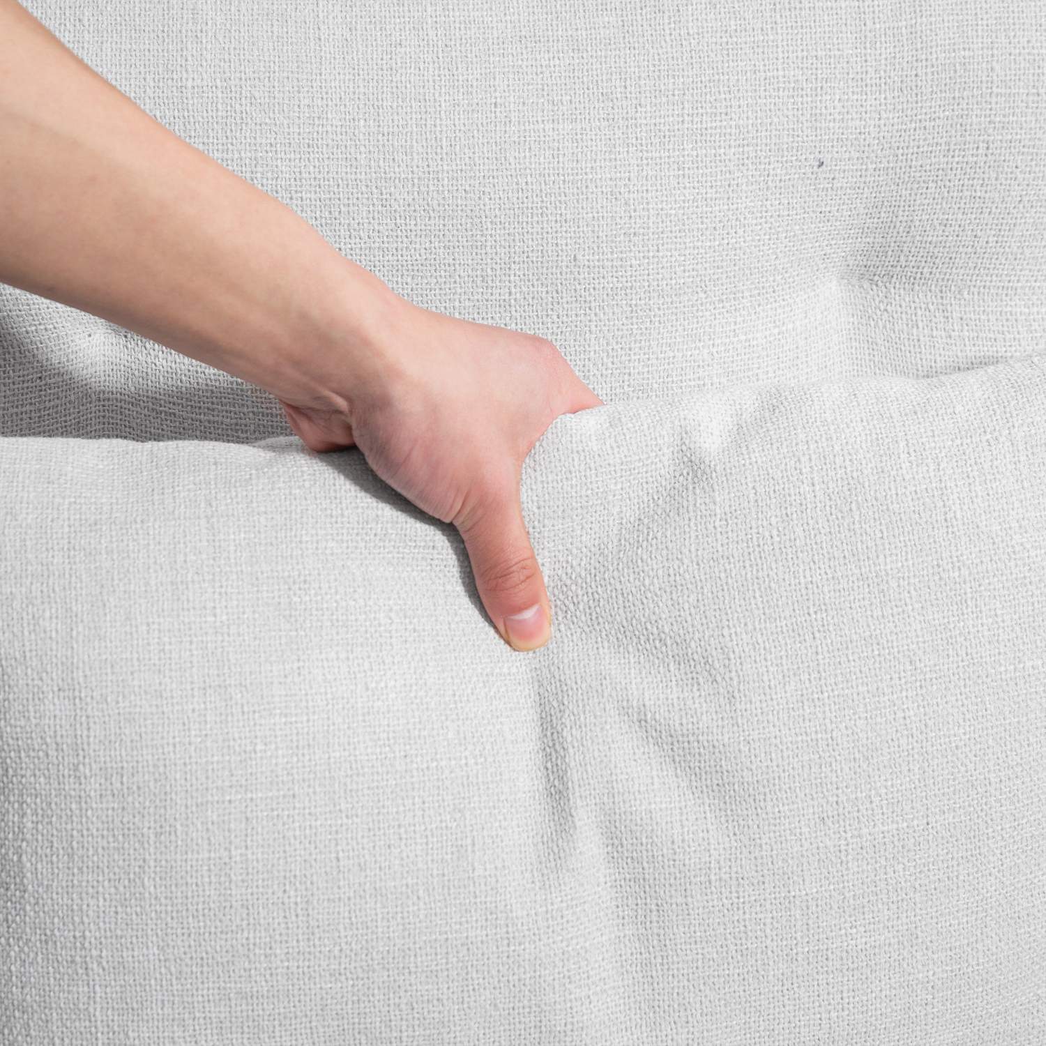 Ergonomisk kontorsstol med svankstöd, linne, kräm