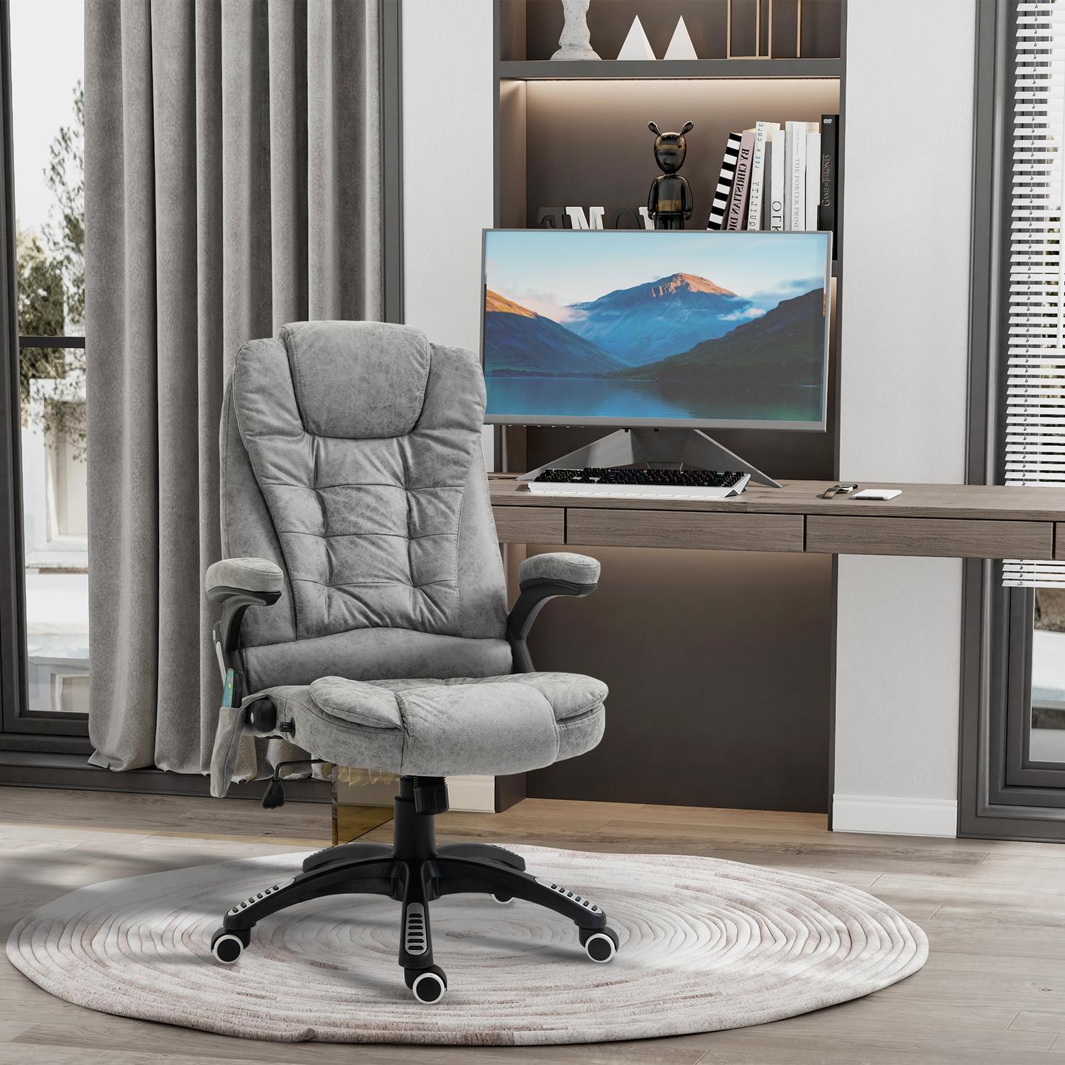 Ergonomisk kontorsstol med värme och massage, justerbar höjd