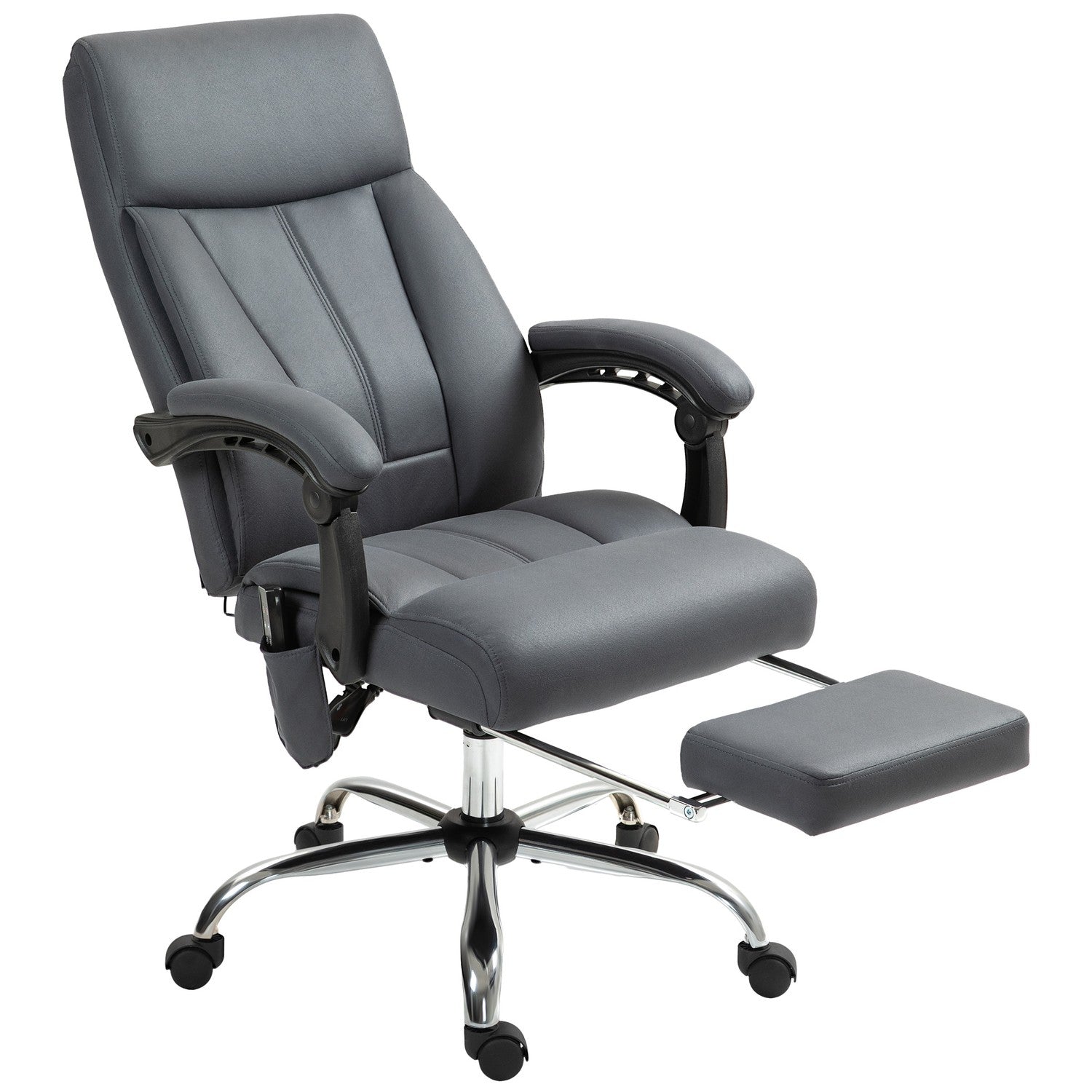 Ergonomisk kontorsstol, mörkgrå, massage & liggfunktion