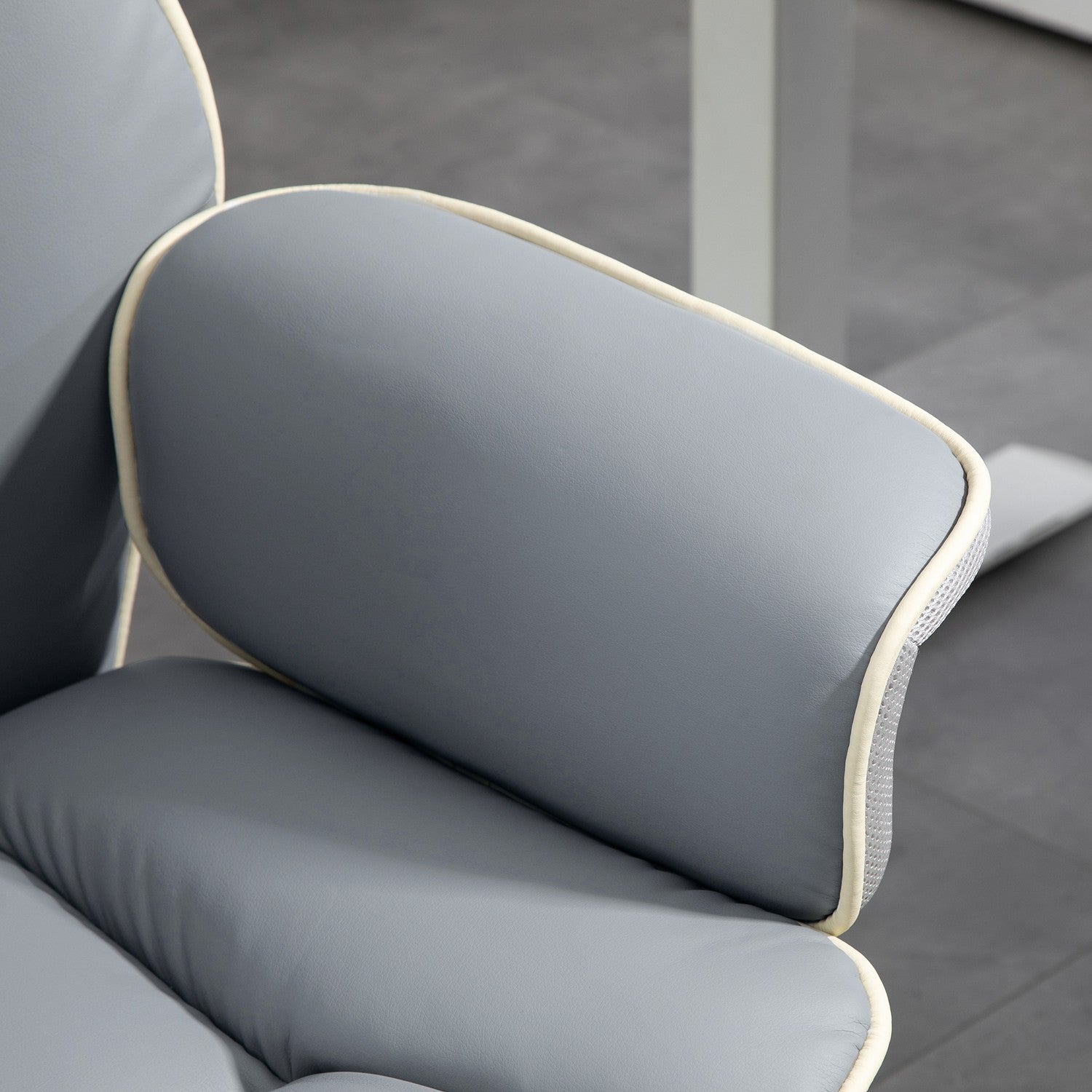 Ergonomisk skrivbordsstol, fällbar & höjdjusterbar, grå
