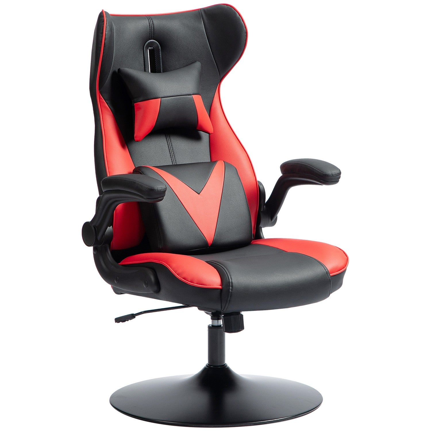 Ergonomisk spelstol med rocker, höjdjusterbar, svart/röd