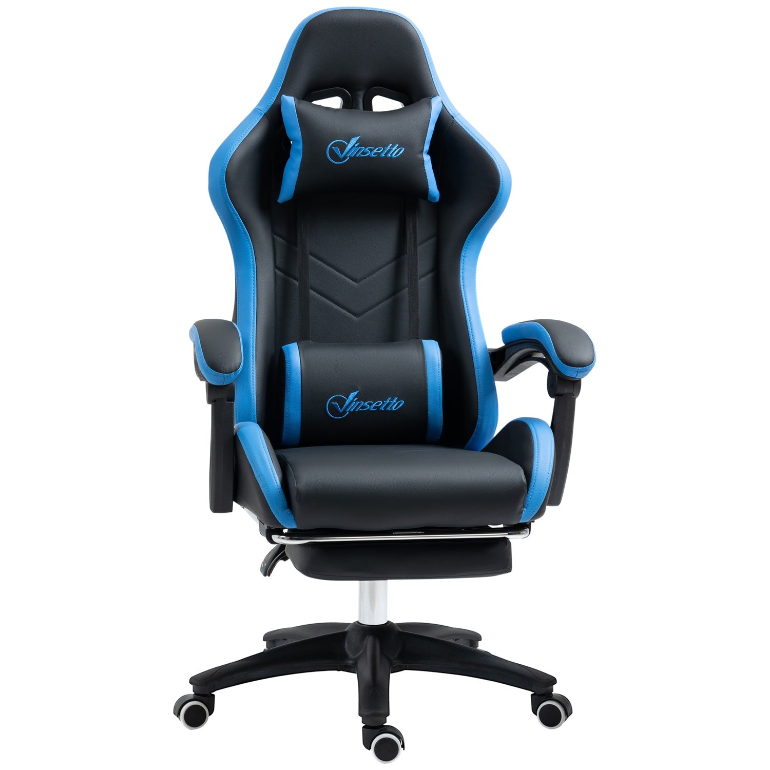 Ergonomisk spelstol med svankstöd och fotstöd
