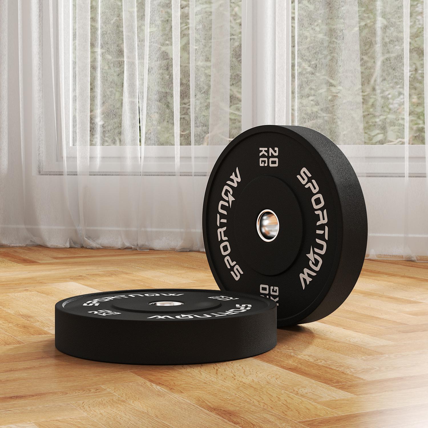 Ett par 20 kg hantelvikter, svart, 50 mm hål