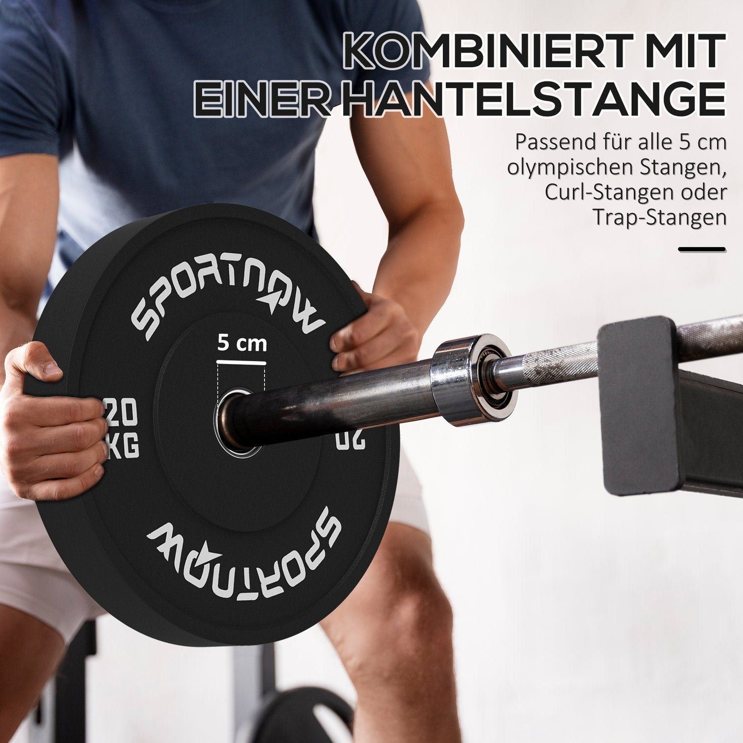 Ett par 20 kg hantelvikter, svart, 50 mm hål