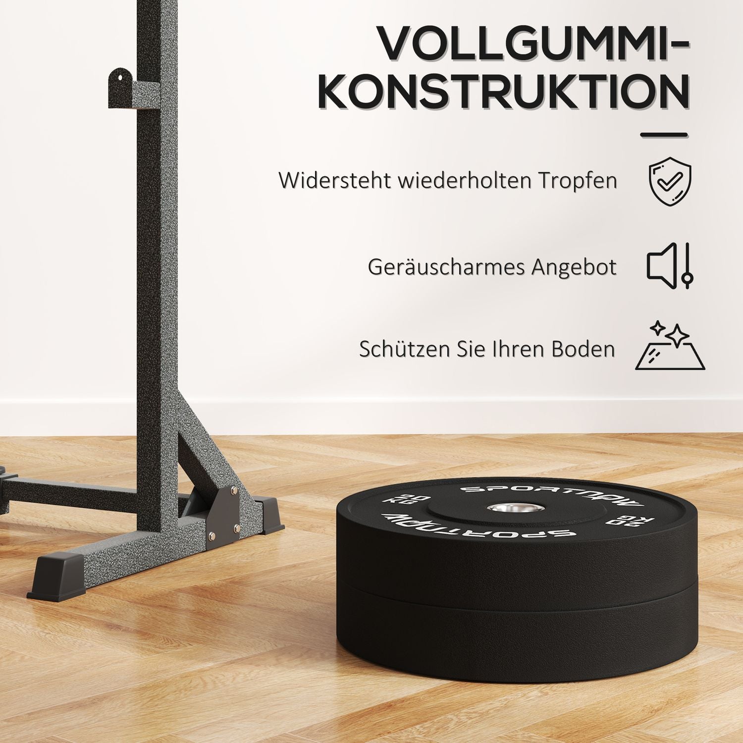 Ett par 20 kg hantelvikter, svart, 50 mm hål