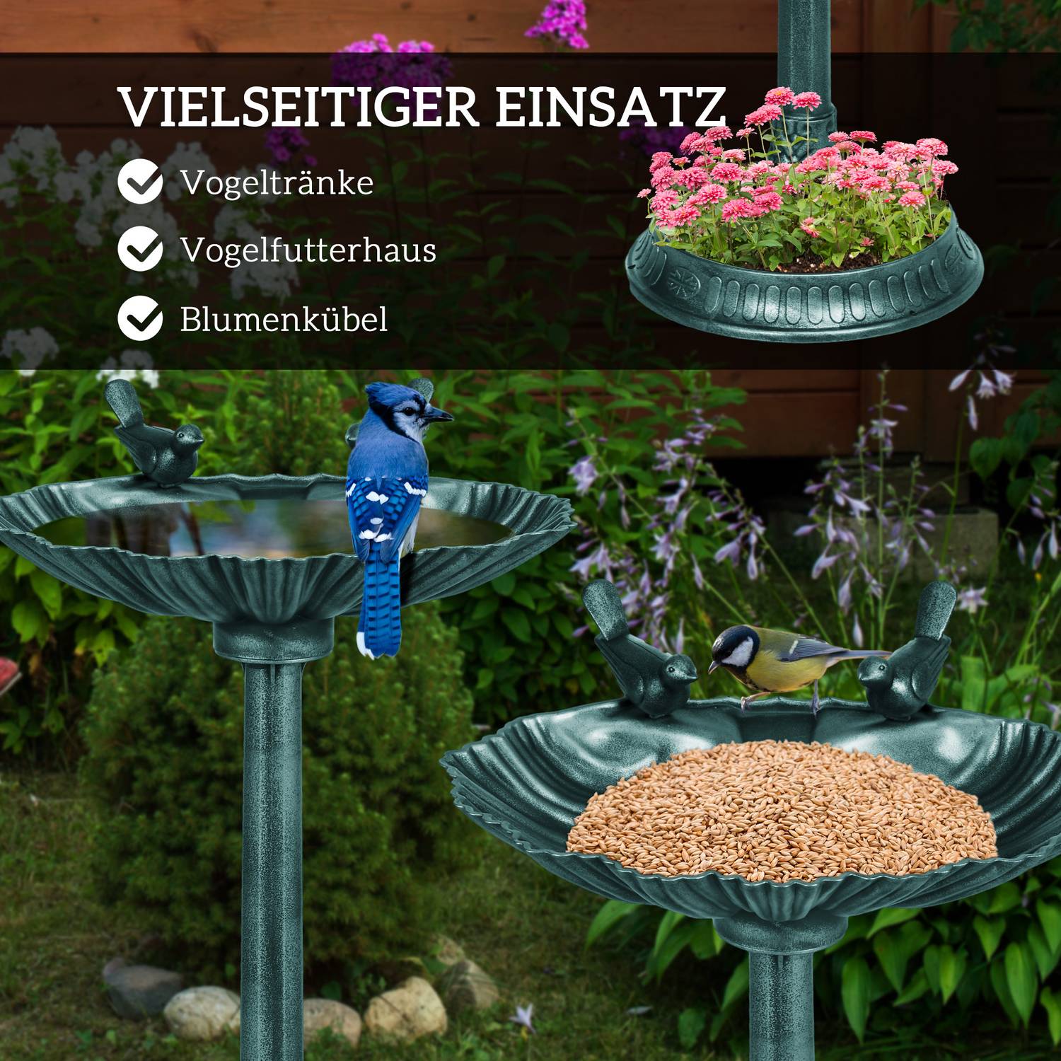 Fågelbad i plast – Frost- och vintersäker trädgårdsvattenskål