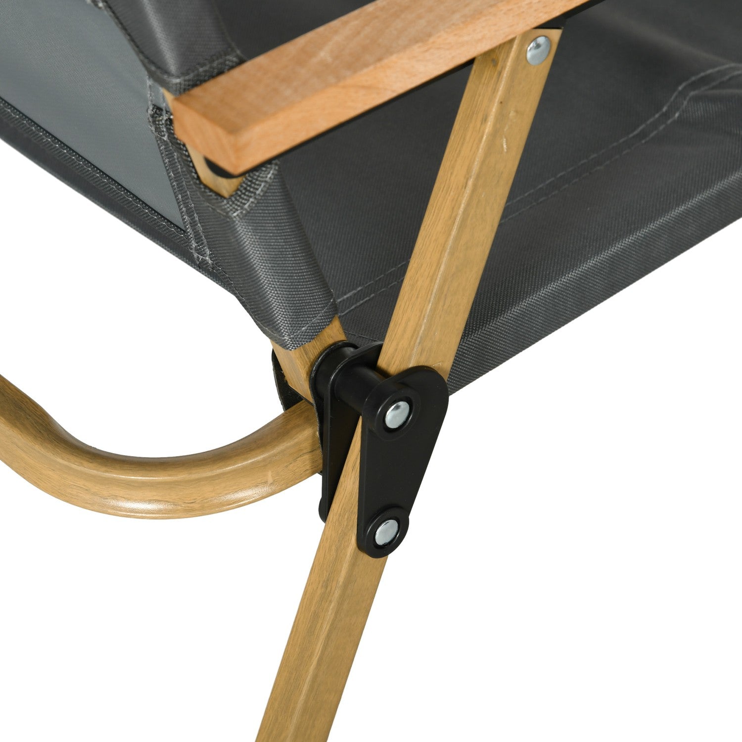 Fällbara campingstolar Set om 2 – Stålram, mörkgrå