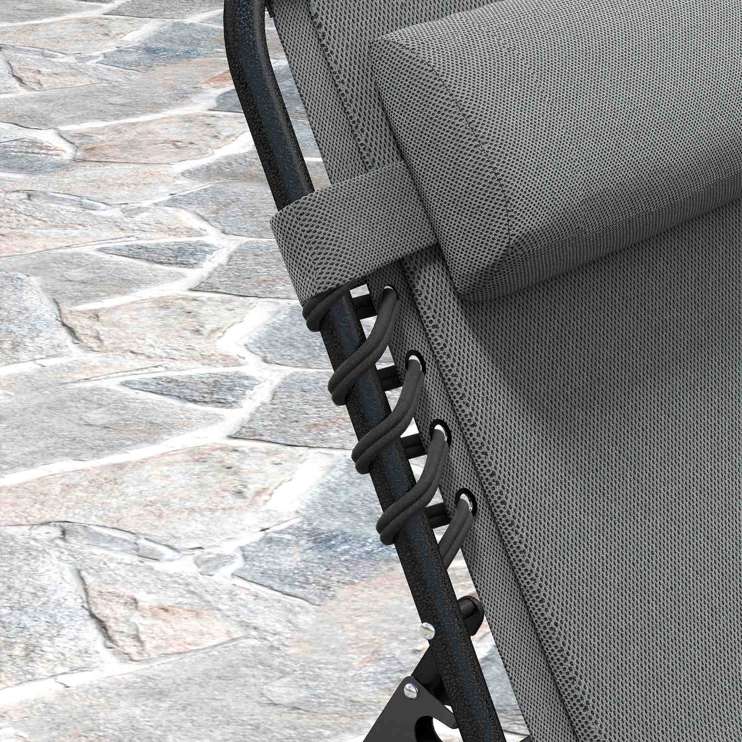 Fällbar solstol med kudde & justerbart ryggstöd, 120 kg gräns