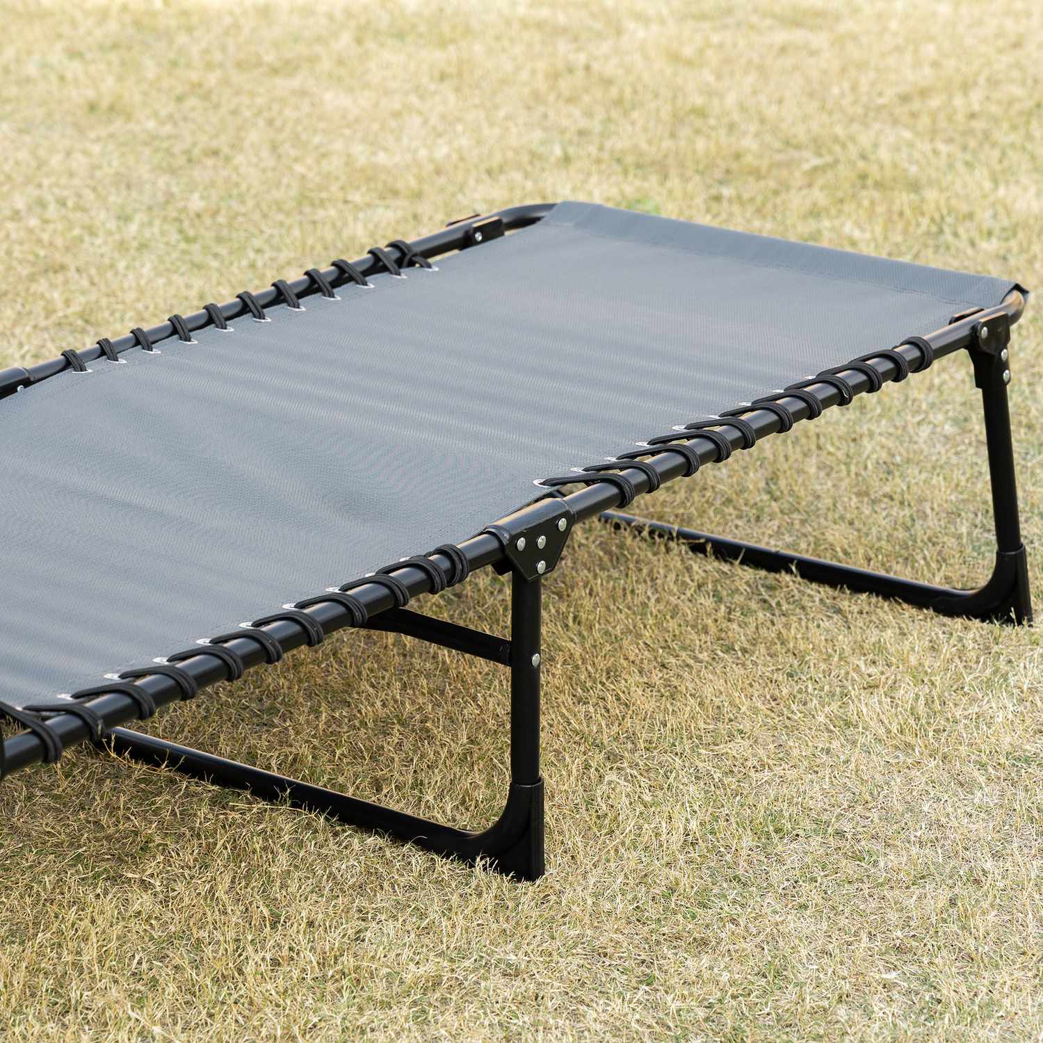 Fällbar solstol med kudde, justerbar, väderbeständig