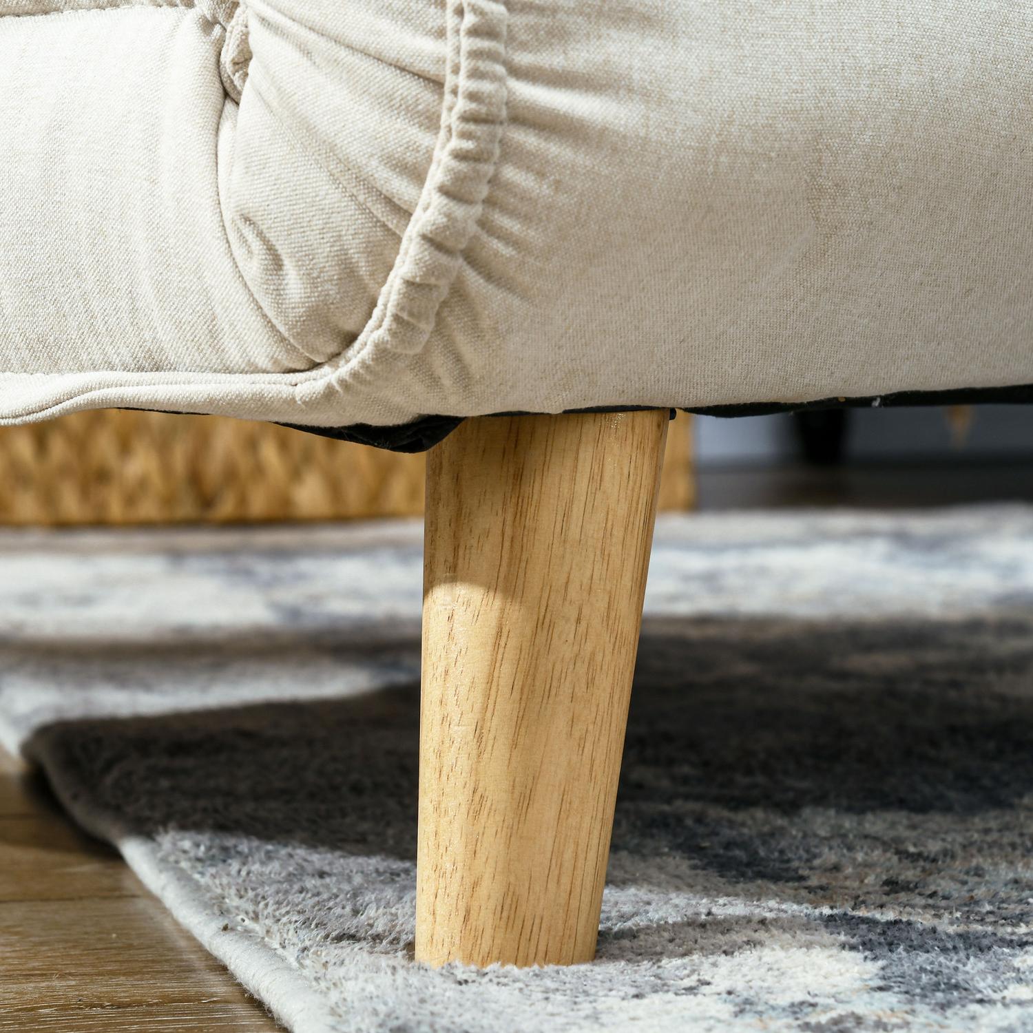 Fällbar sovstol – justerbar, linne, krämvit