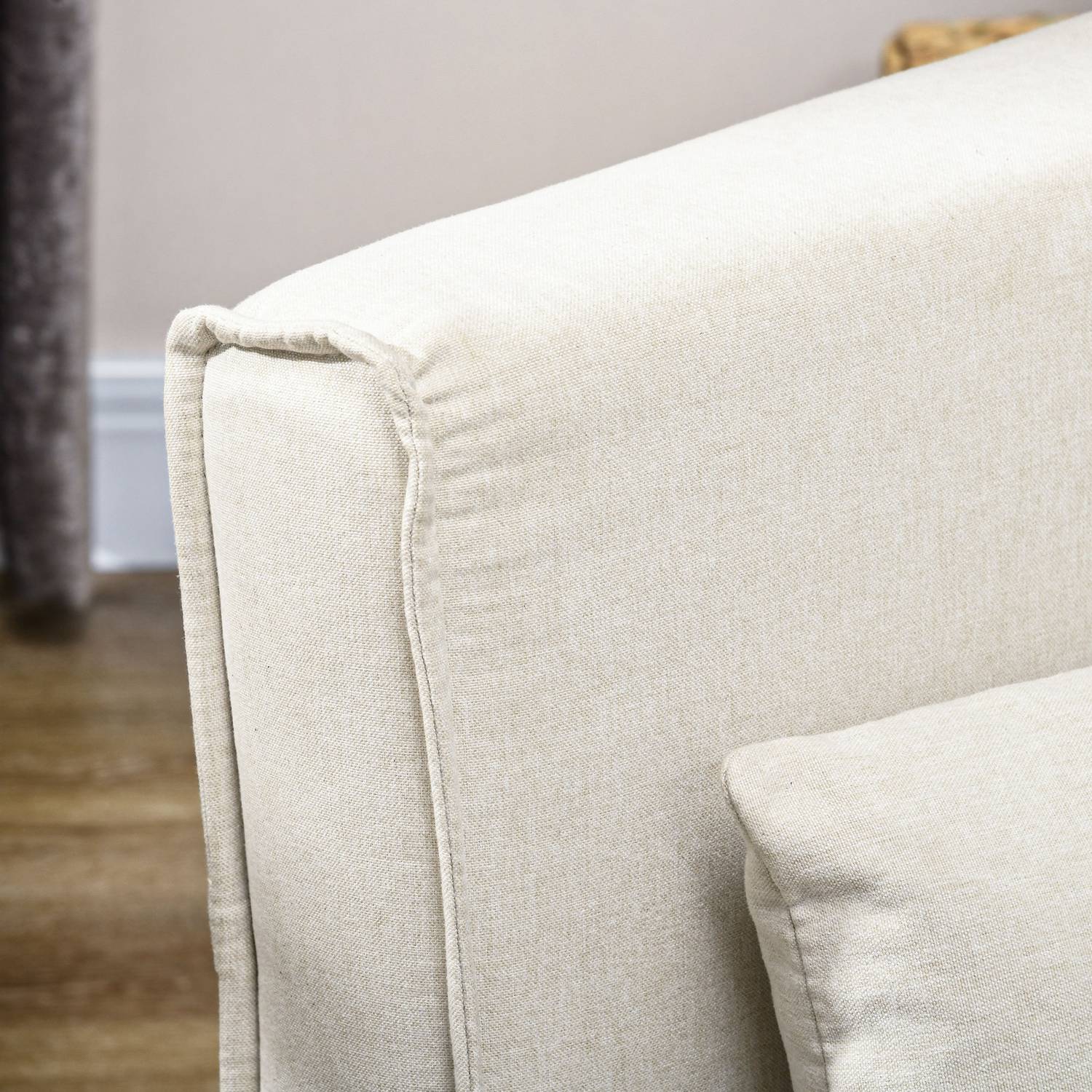 Fällbar sovstol – justerbar, linne, krämvit