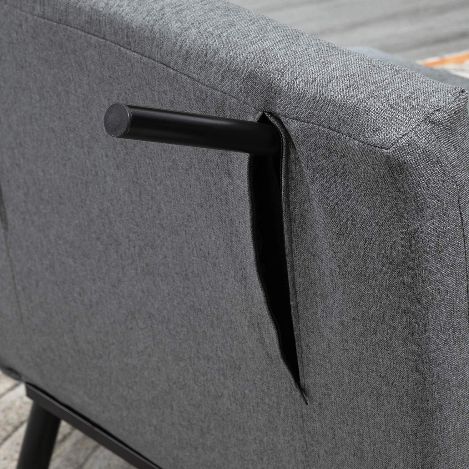 Fällbar sovstol med justerbart ryggstöd, mörkgrå