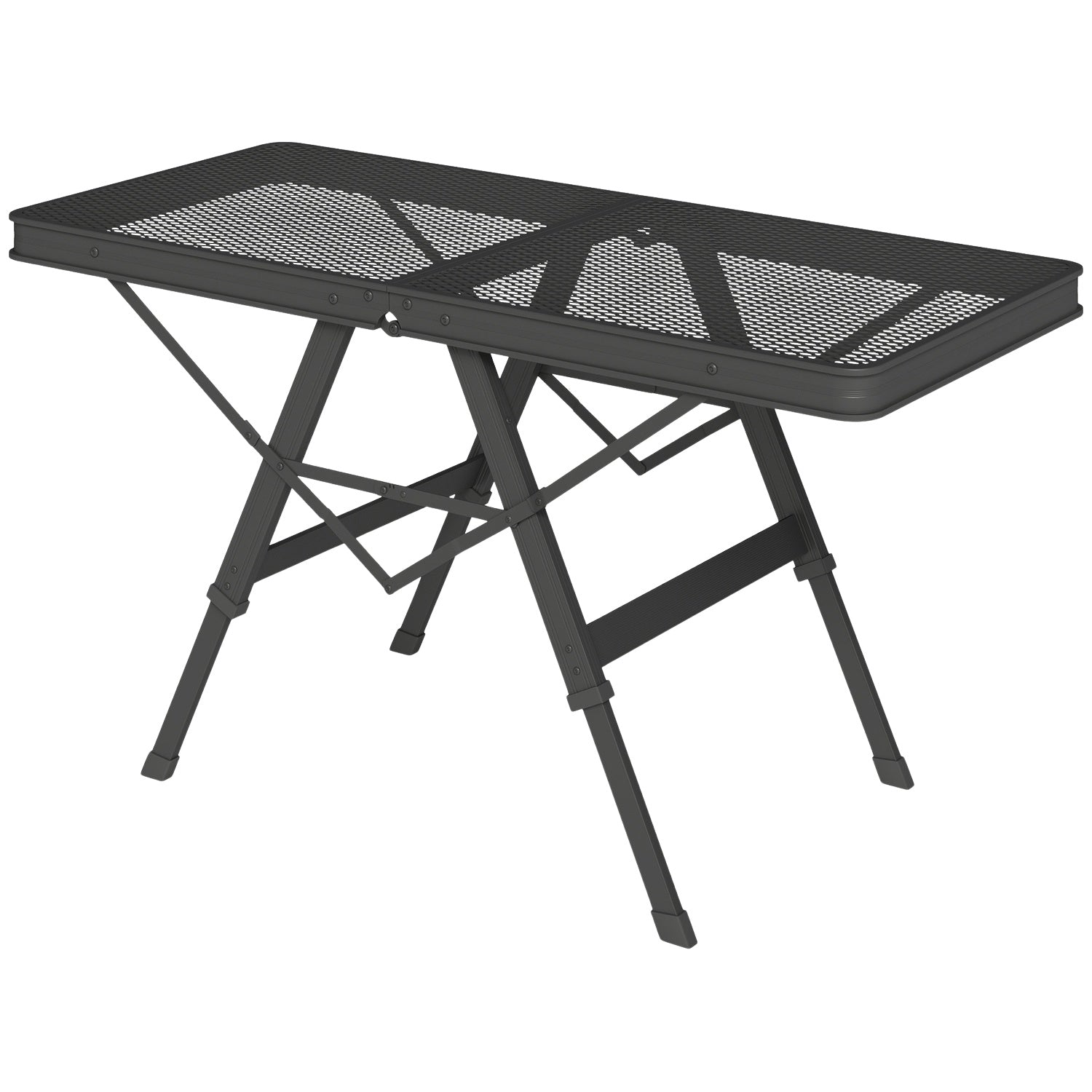Fällbart campingbord i aluminium – Justerbart i höjdled, 90x40,5 cm