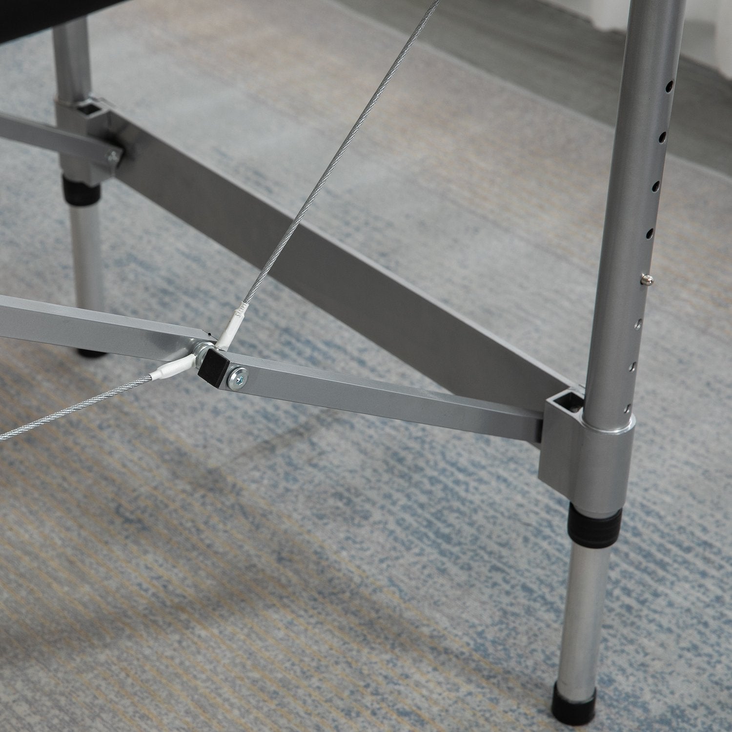 Fällbart massagebänk, 7-zoner, höjdjusterbar, svart