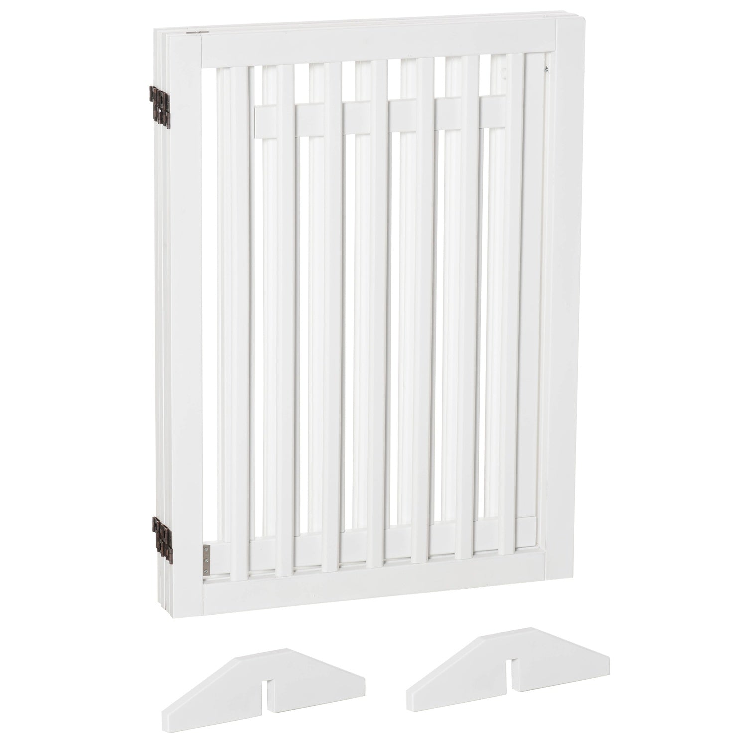 Fällbar trappgrind, Borrfri, Vit, 81cm, Fristående