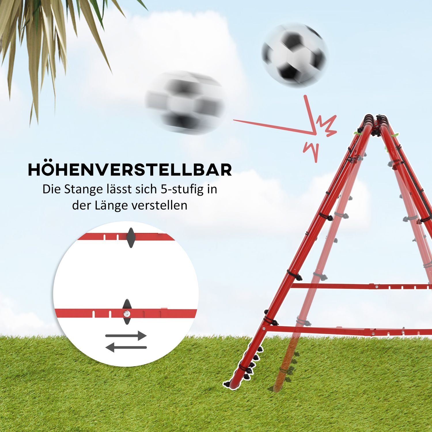 Justerbart dubbelsidigt fotbollsreboundernät för träning