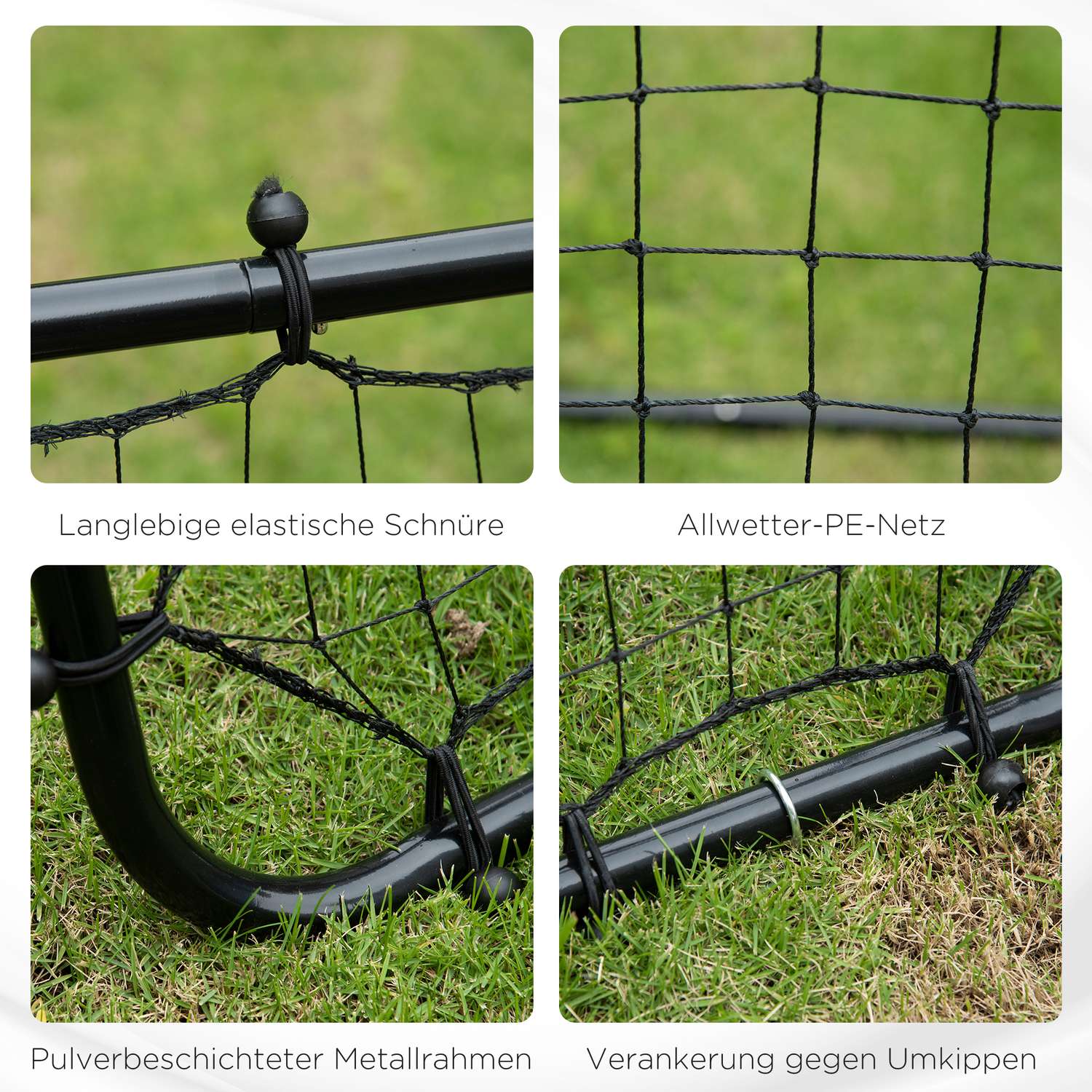 Football Rebounder Wall Net, Metall & PE, 96x80x96 cm