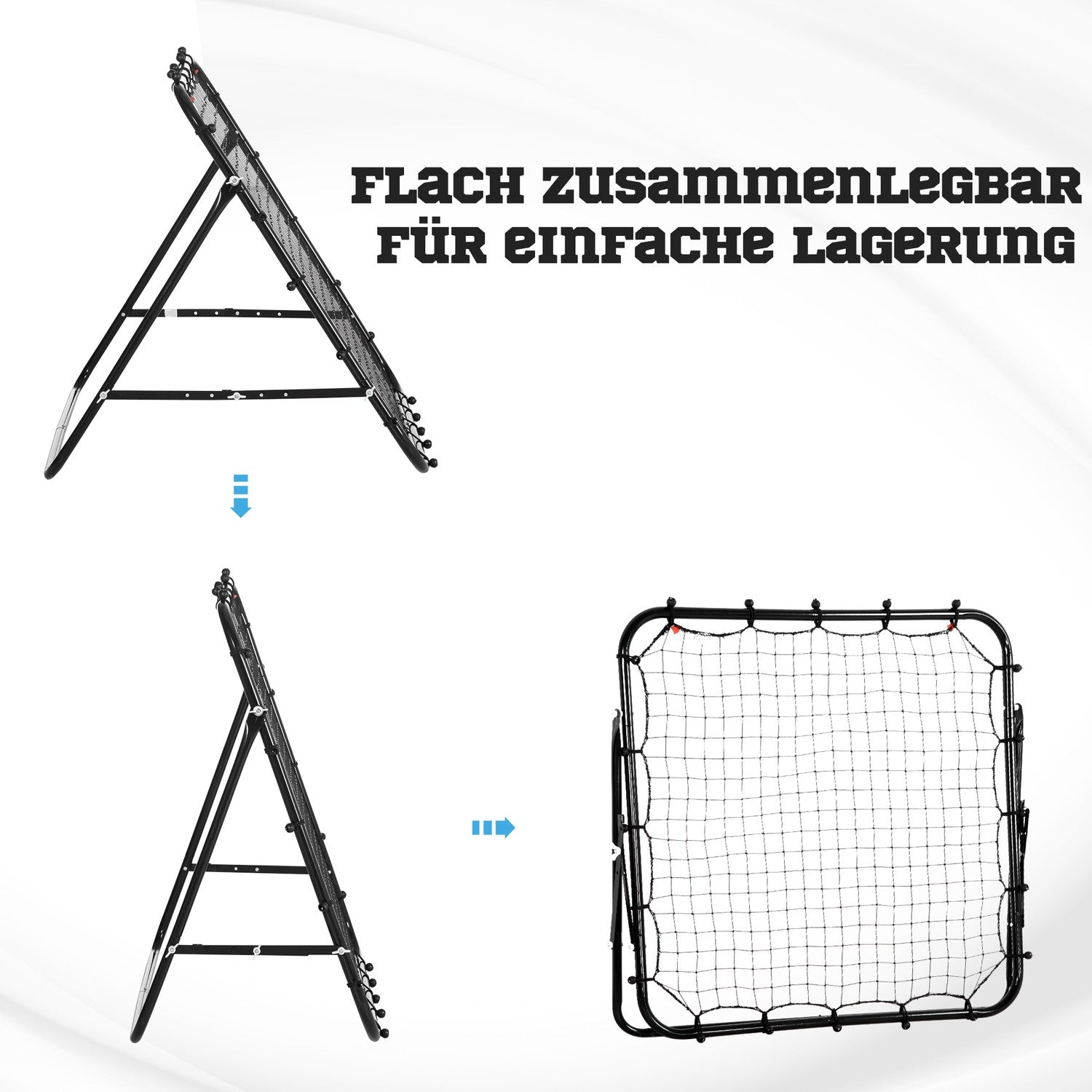 Football Rebounder Wall Net, Metall & PE, 96x80x96 cm