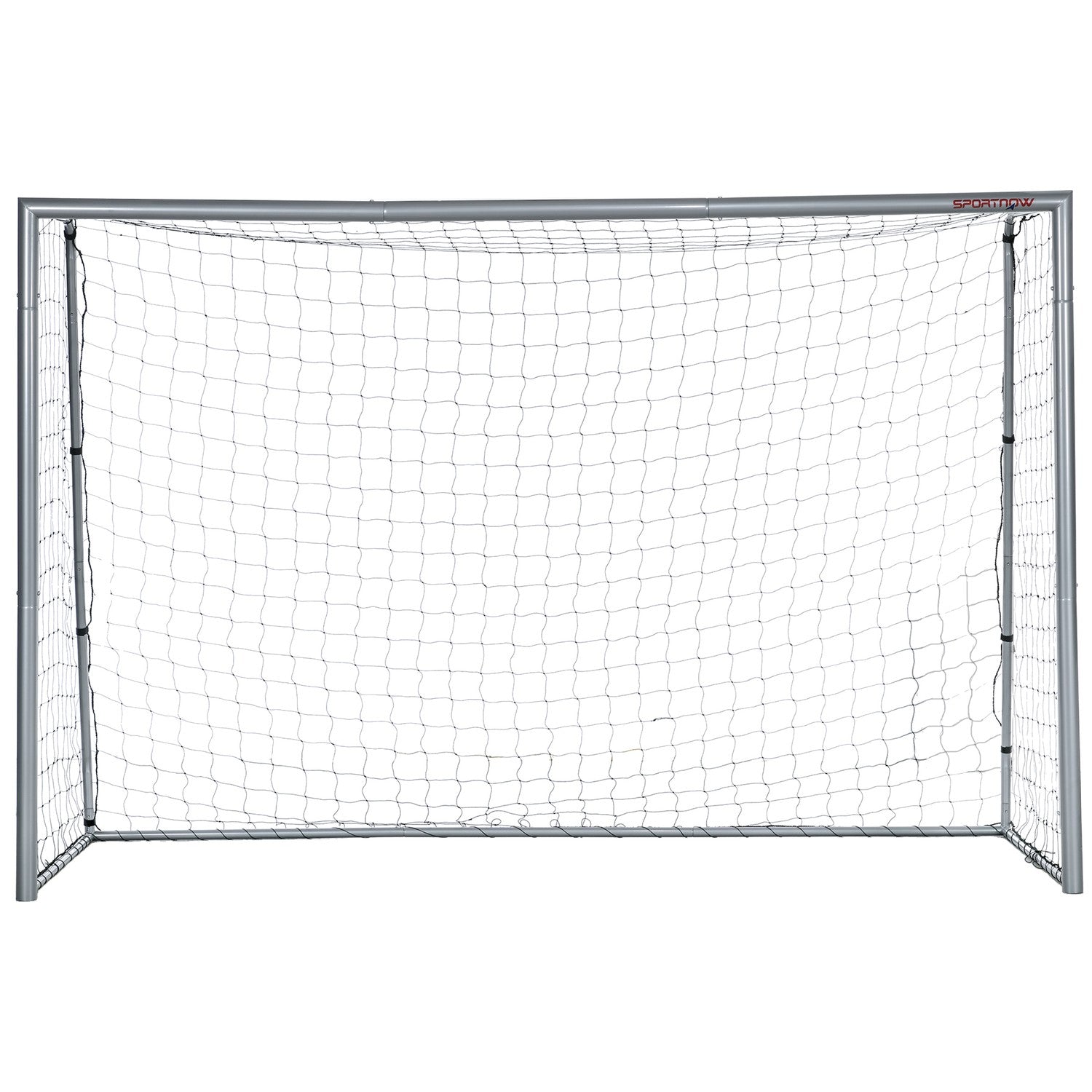 Fotbollsmål i stål med PE Mesh, 300x120x200 cm, Grå