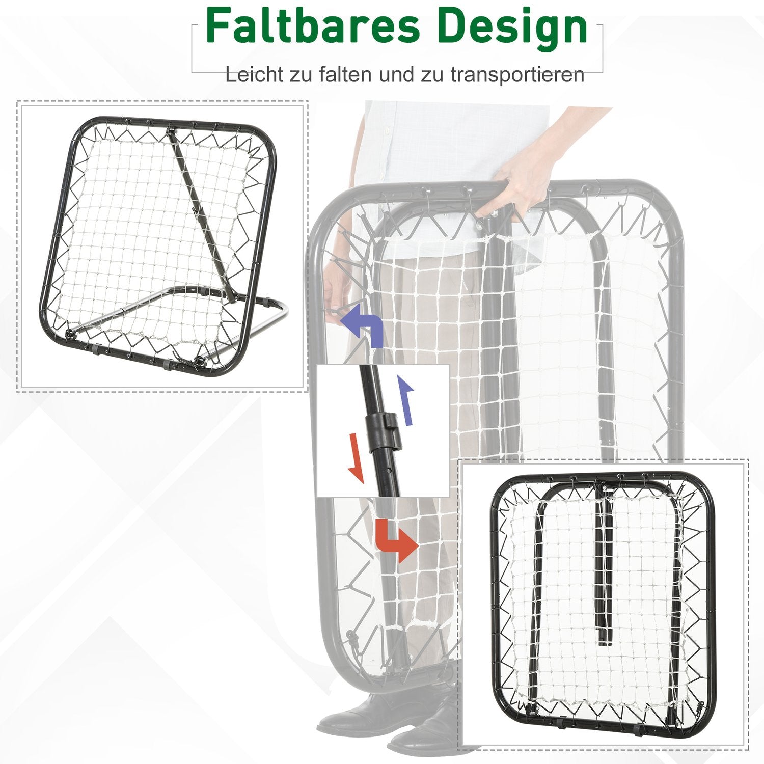 Football Kickback Rebounder, justerbara nivåer, 78x84x65 cm
